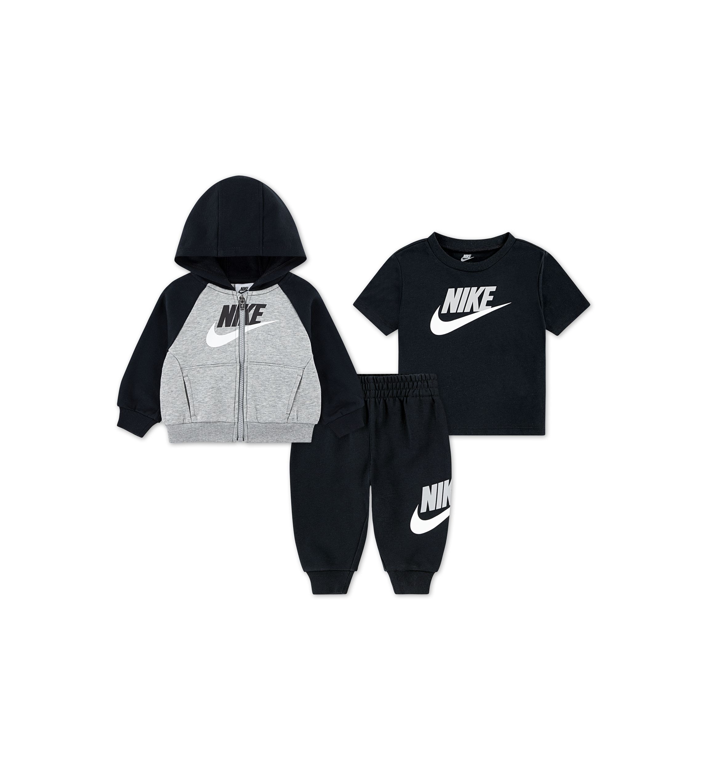 Baby Boys Three Piece Color Blocked Hoodie and Pants Set
