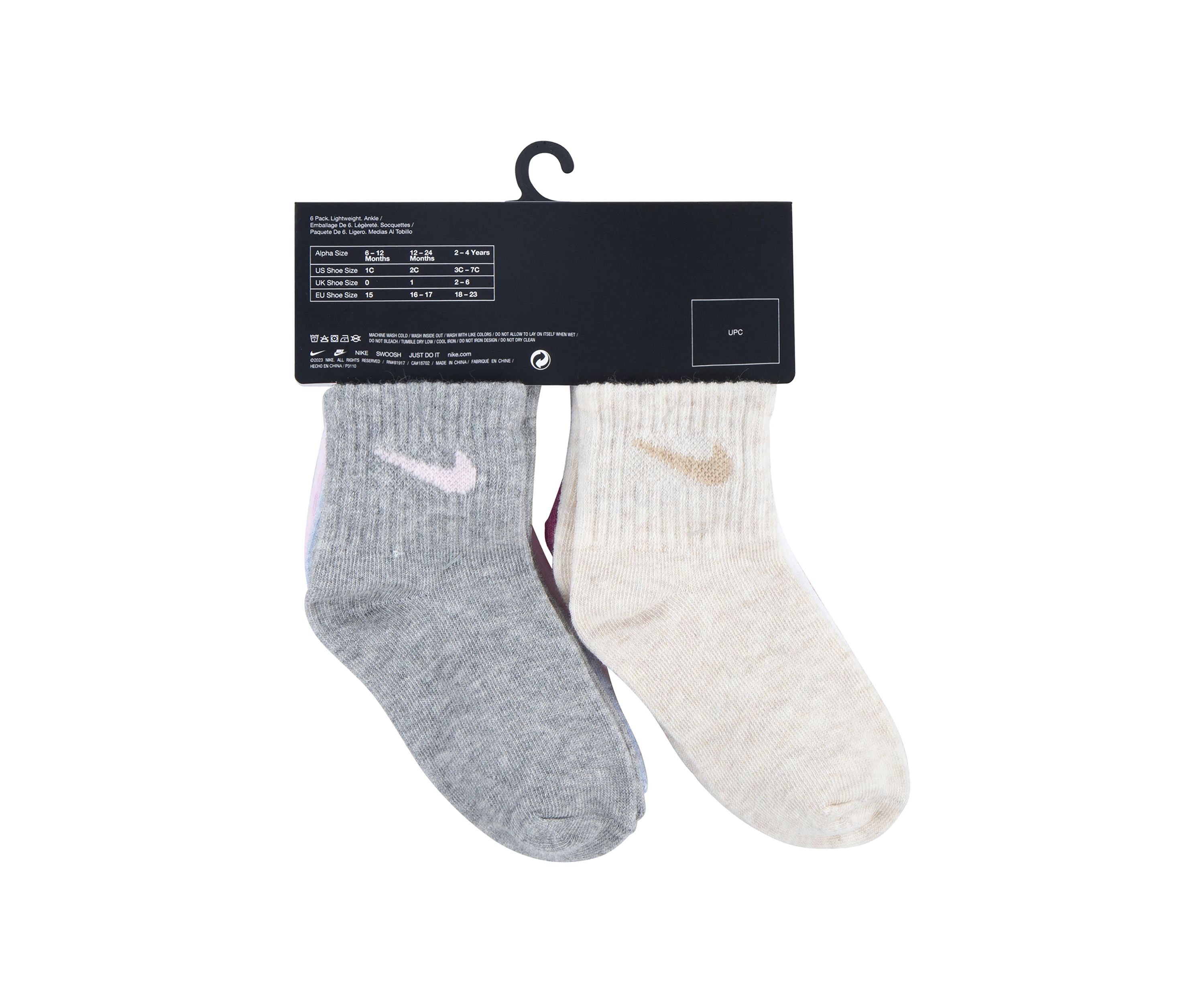 Girls Solid Multicolored Socks - 6 Pack