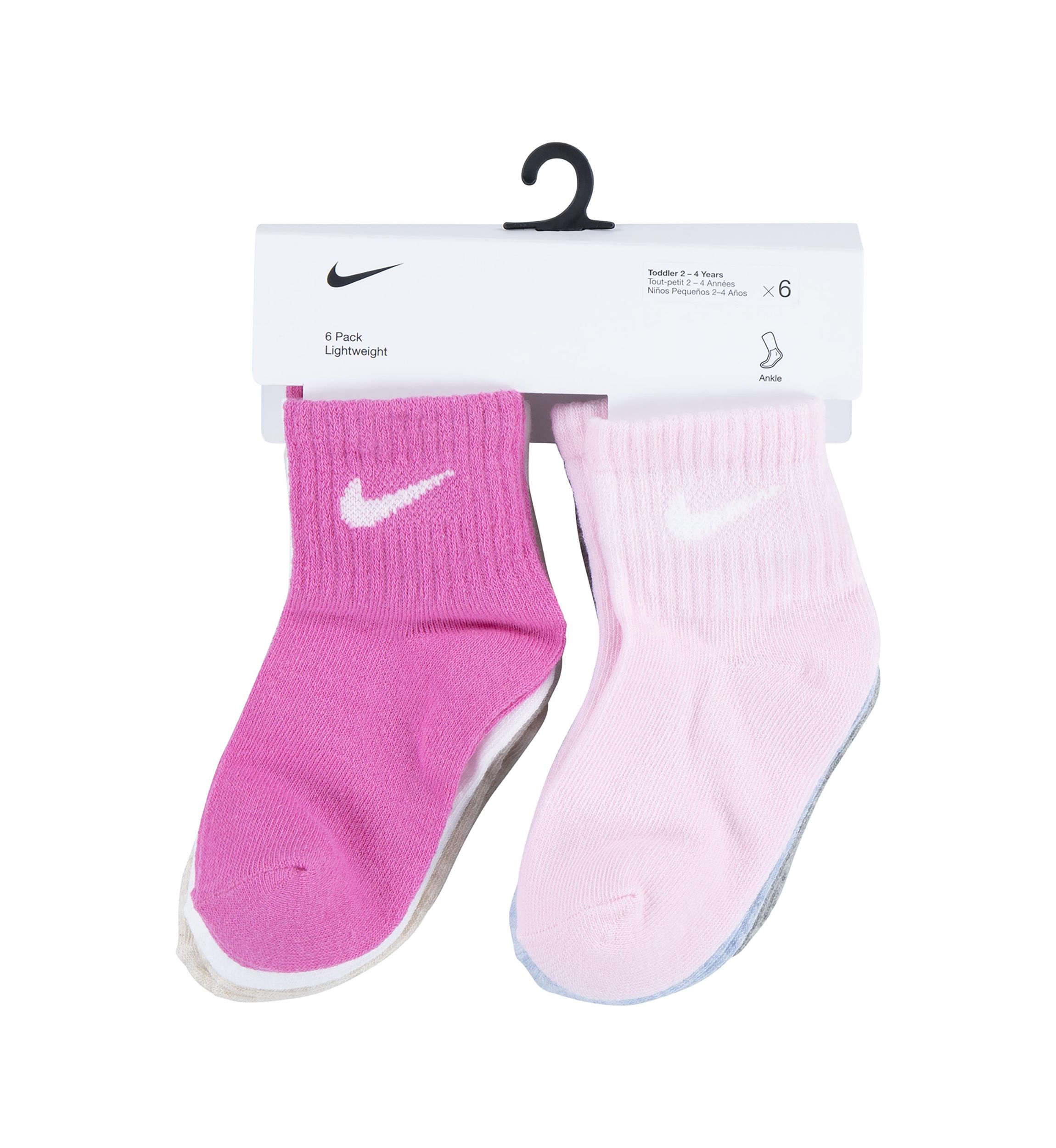 Girls Solid Multicolored Socks - 6 Pack