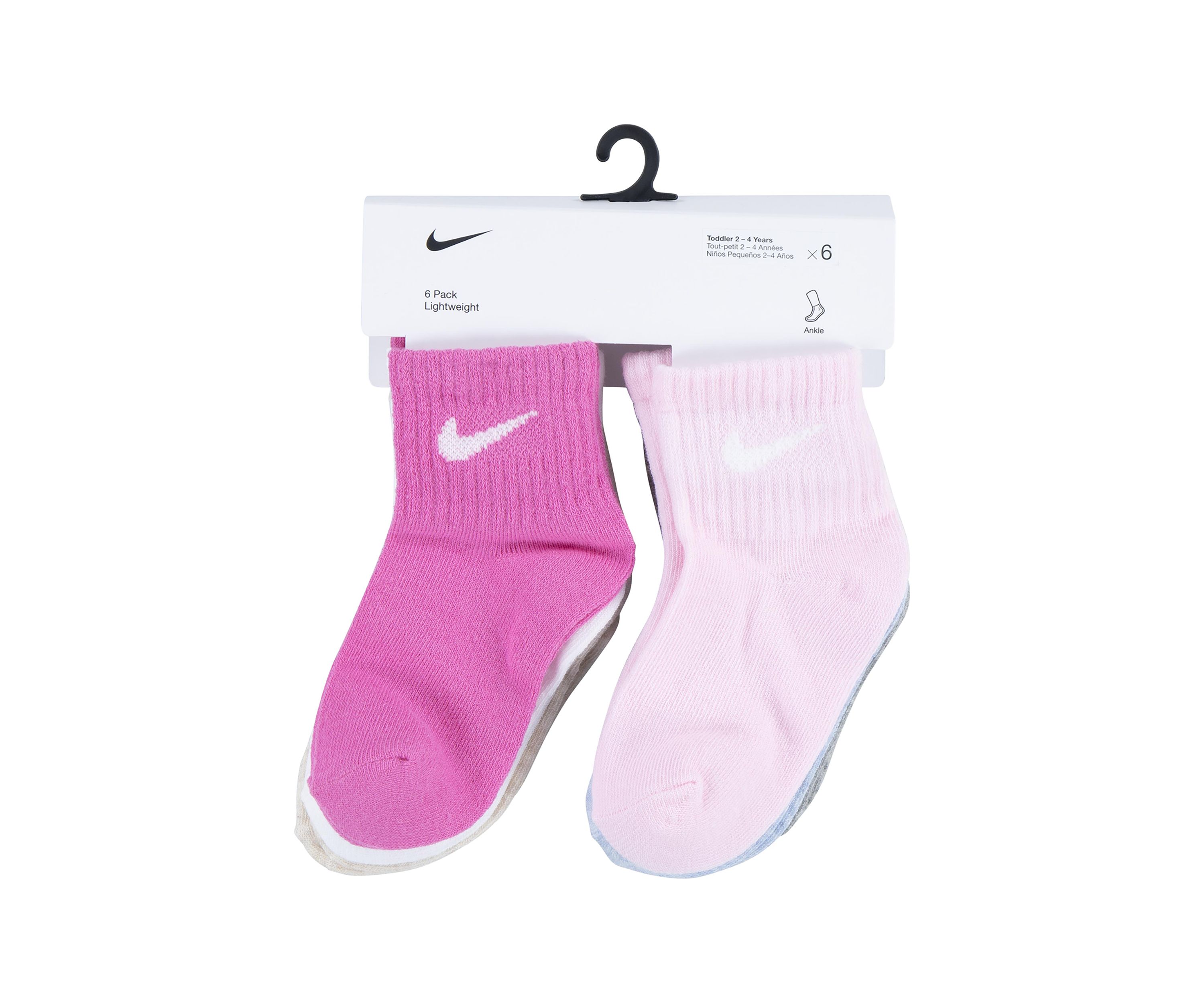 Girls Solid Multicolored Socks - 6 Pack