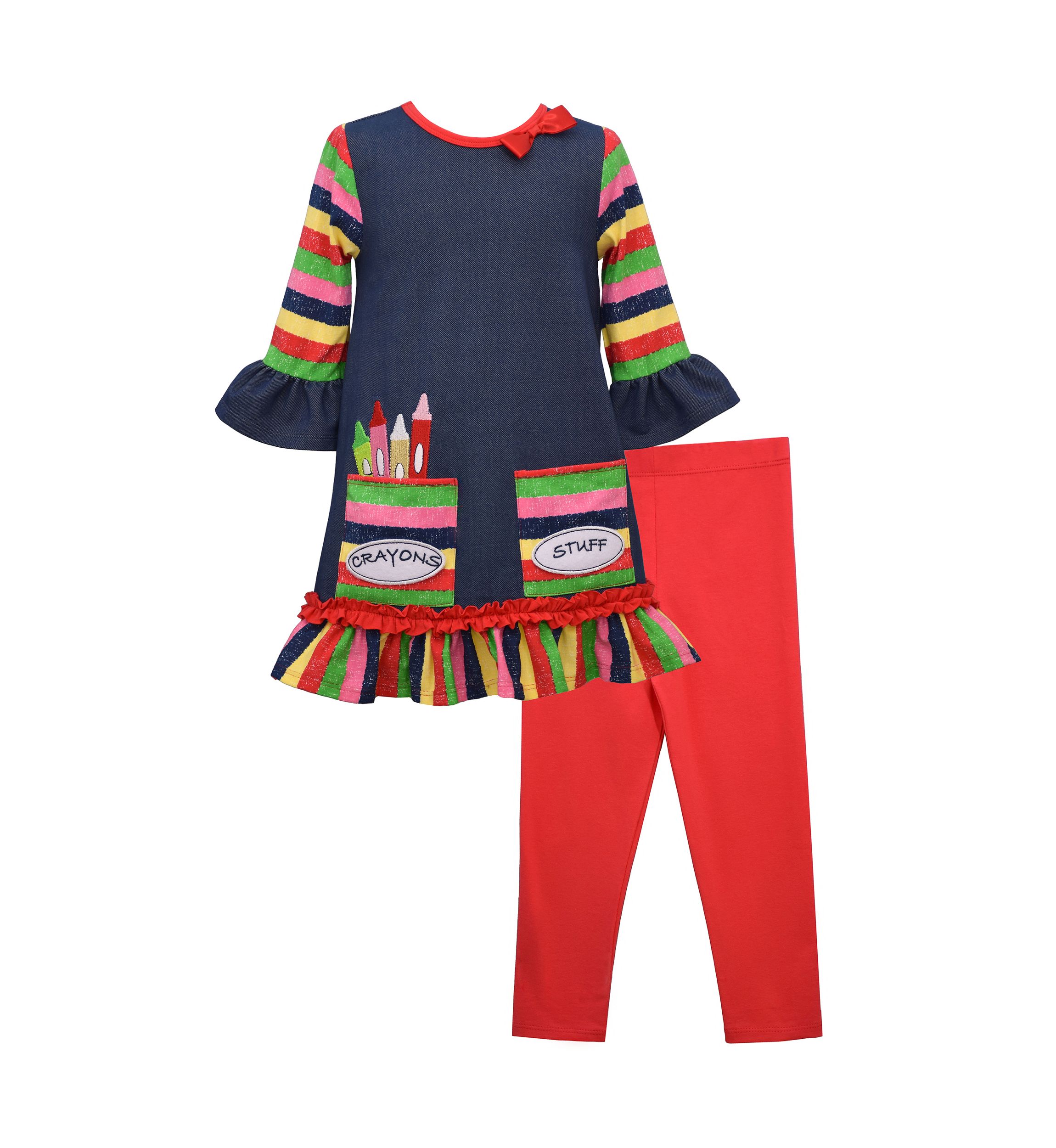 Girls 4-6x Crayon Appliqué Set