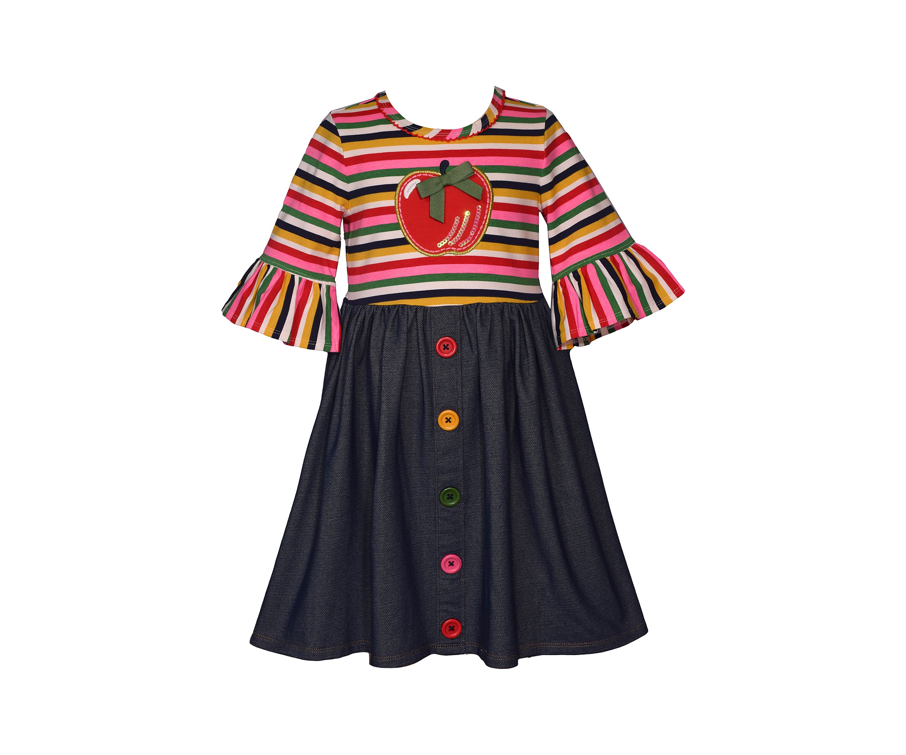 Girls 4-6x Apple Appliqué Dress