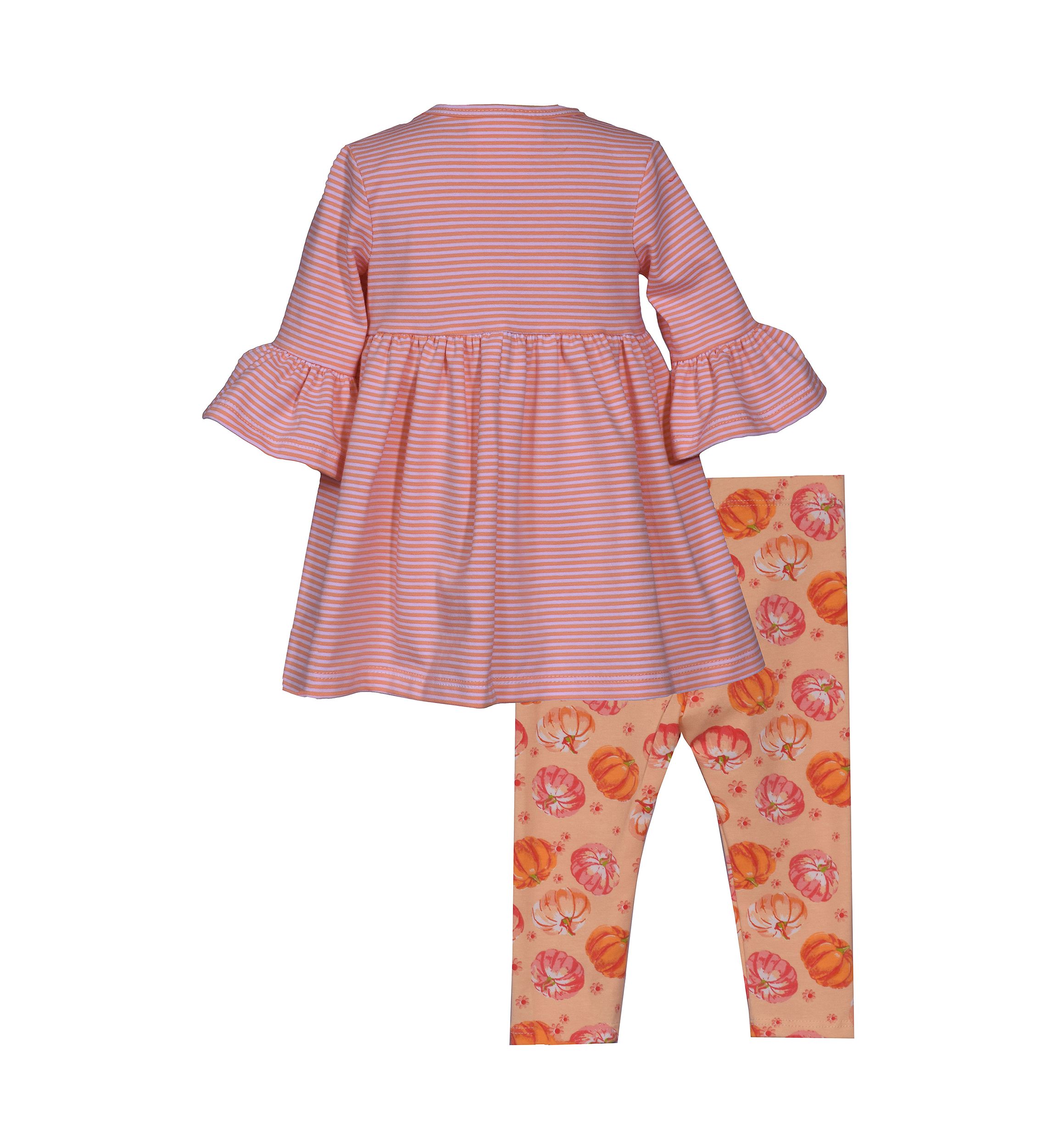 Girls 4-6x Hanging Happy Pumpkin Appliqué Top and Printed Leggings Set