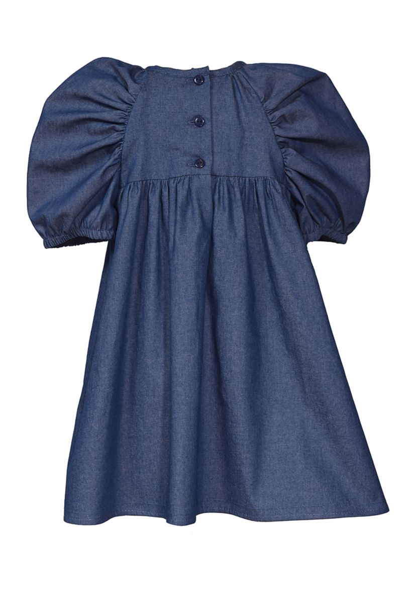 Girls 4-6x Denim Side Button Dress