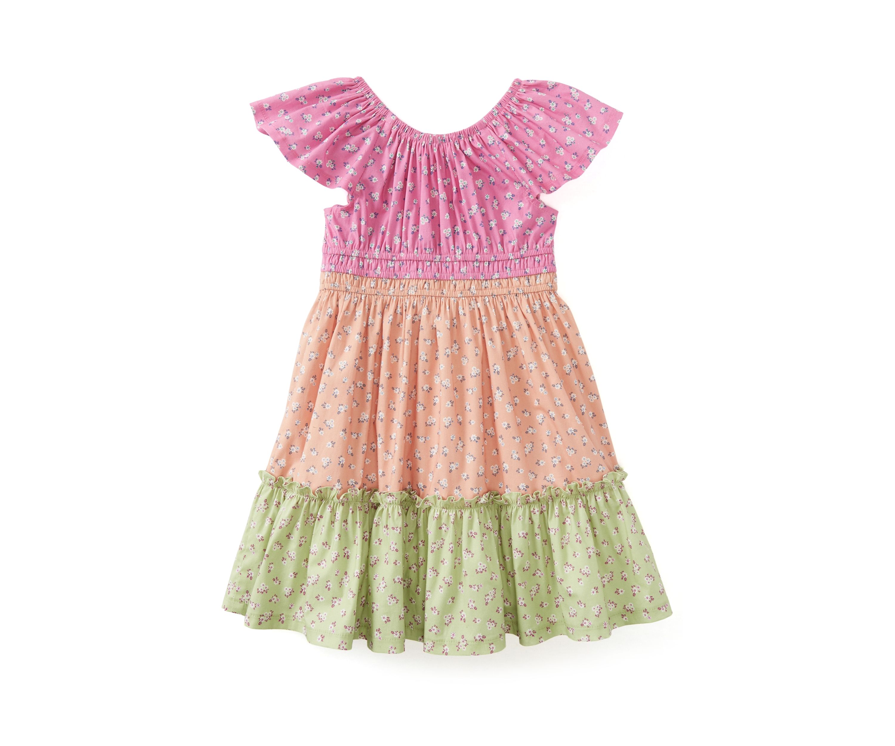 Girls 4-6x Mixed Tiered Printed Dress