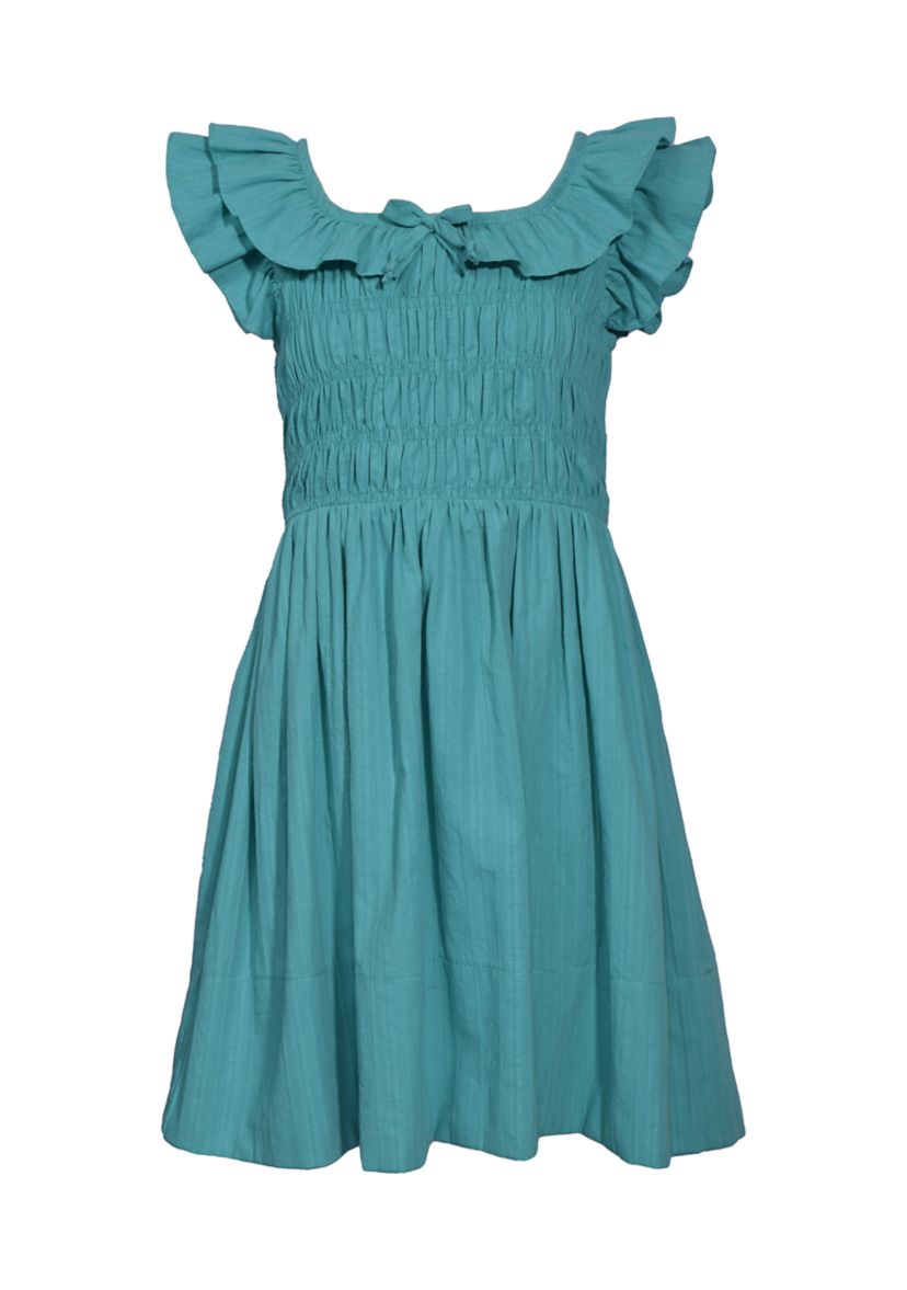 Girls 4-6x Smock Bodice Textured Sundress