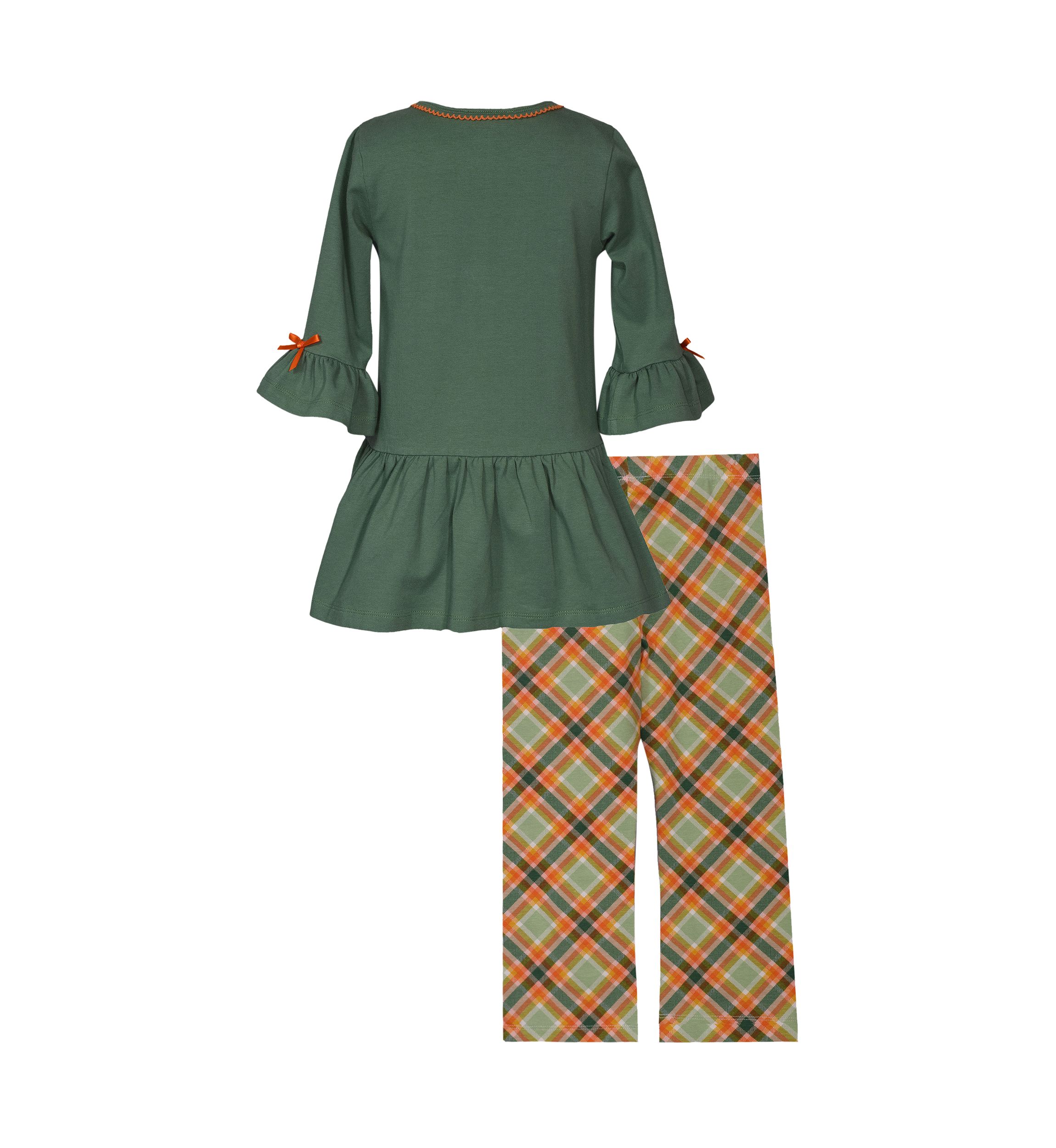 Girls 4-6x Pumpkin Appliqué Top and Printed Leggings Set