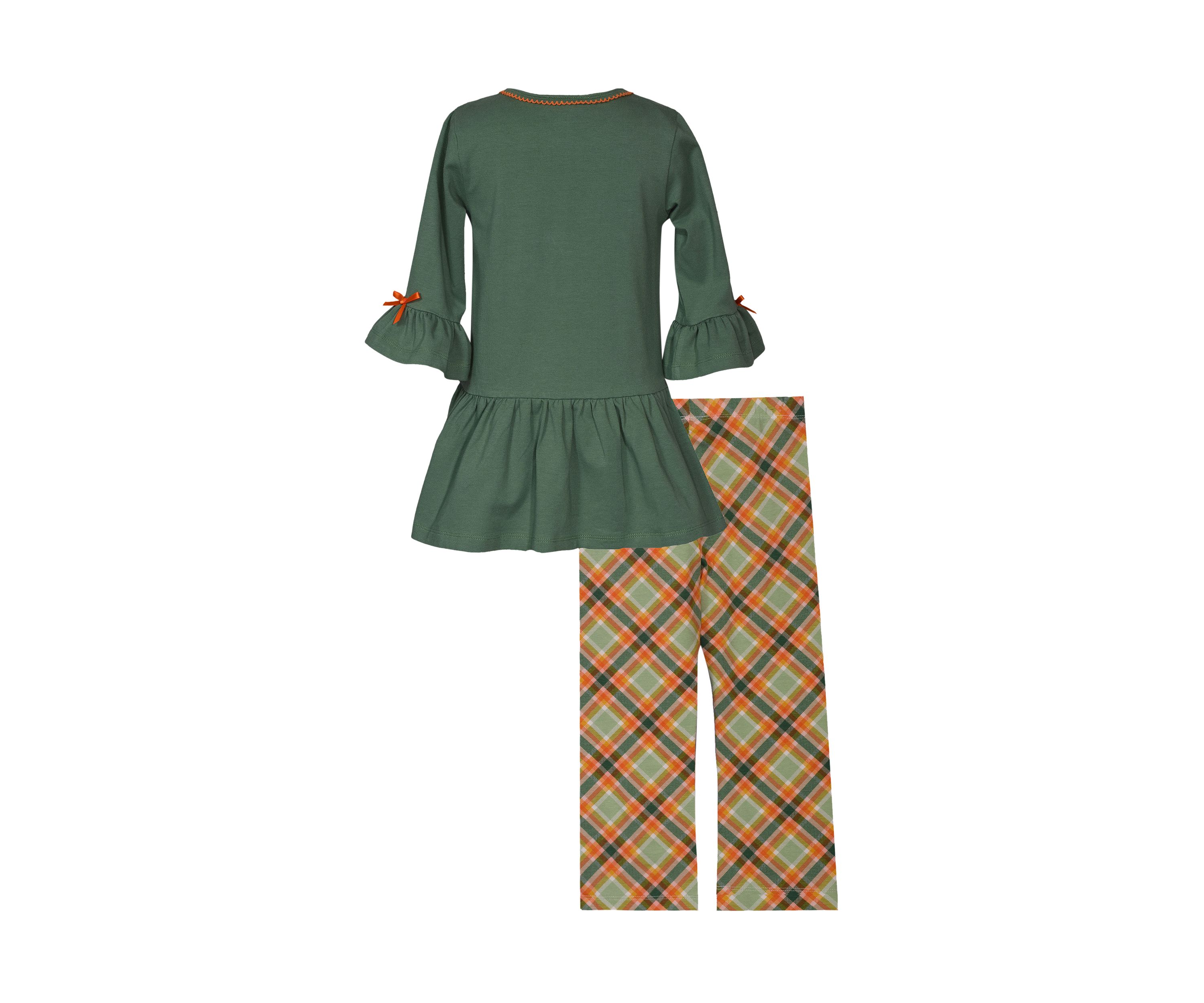 Girls 4-6x Pumpkin Appliqué Top and Printed Leggings Set