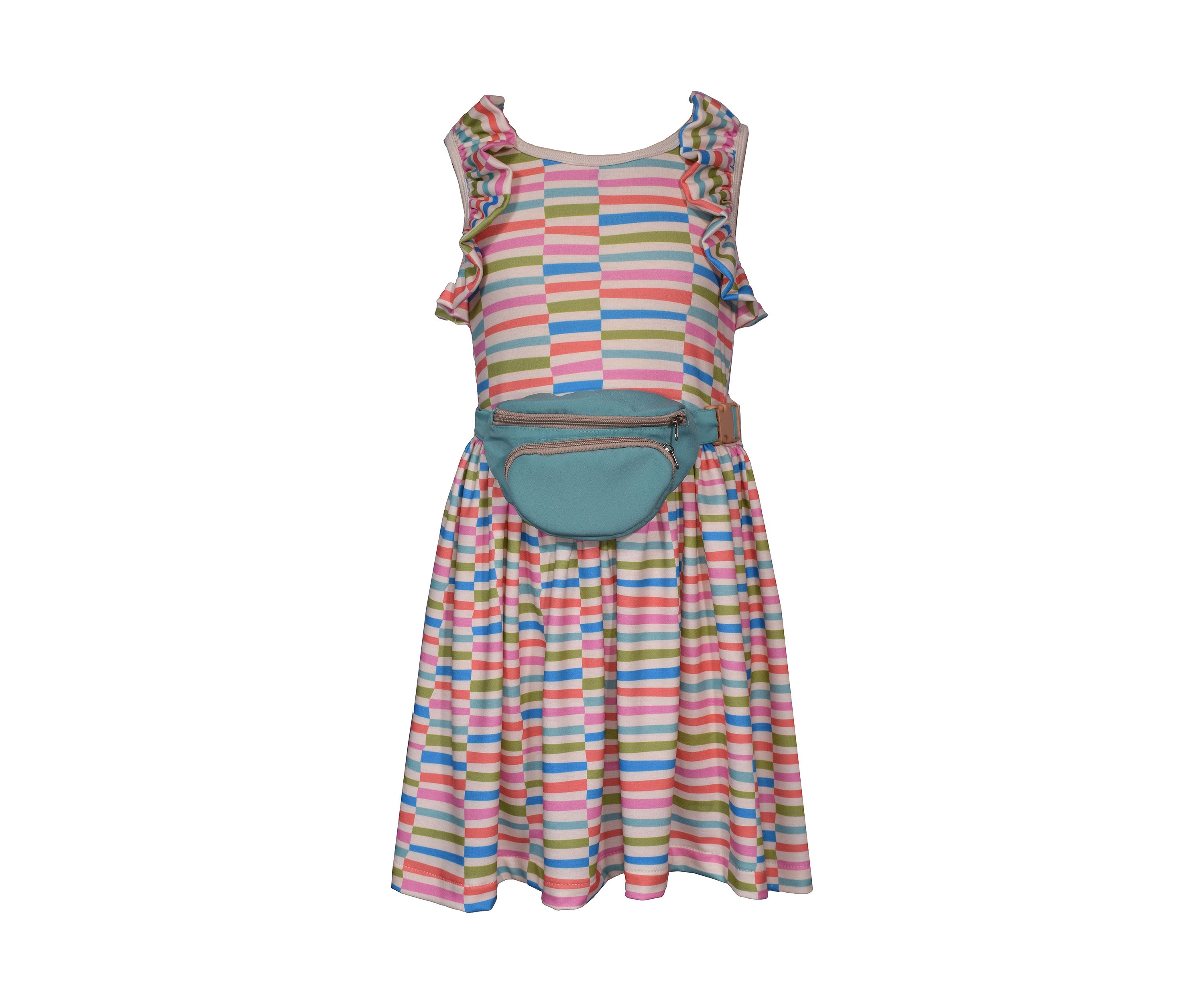 Girls 4-6x Striped Dress with Bag 