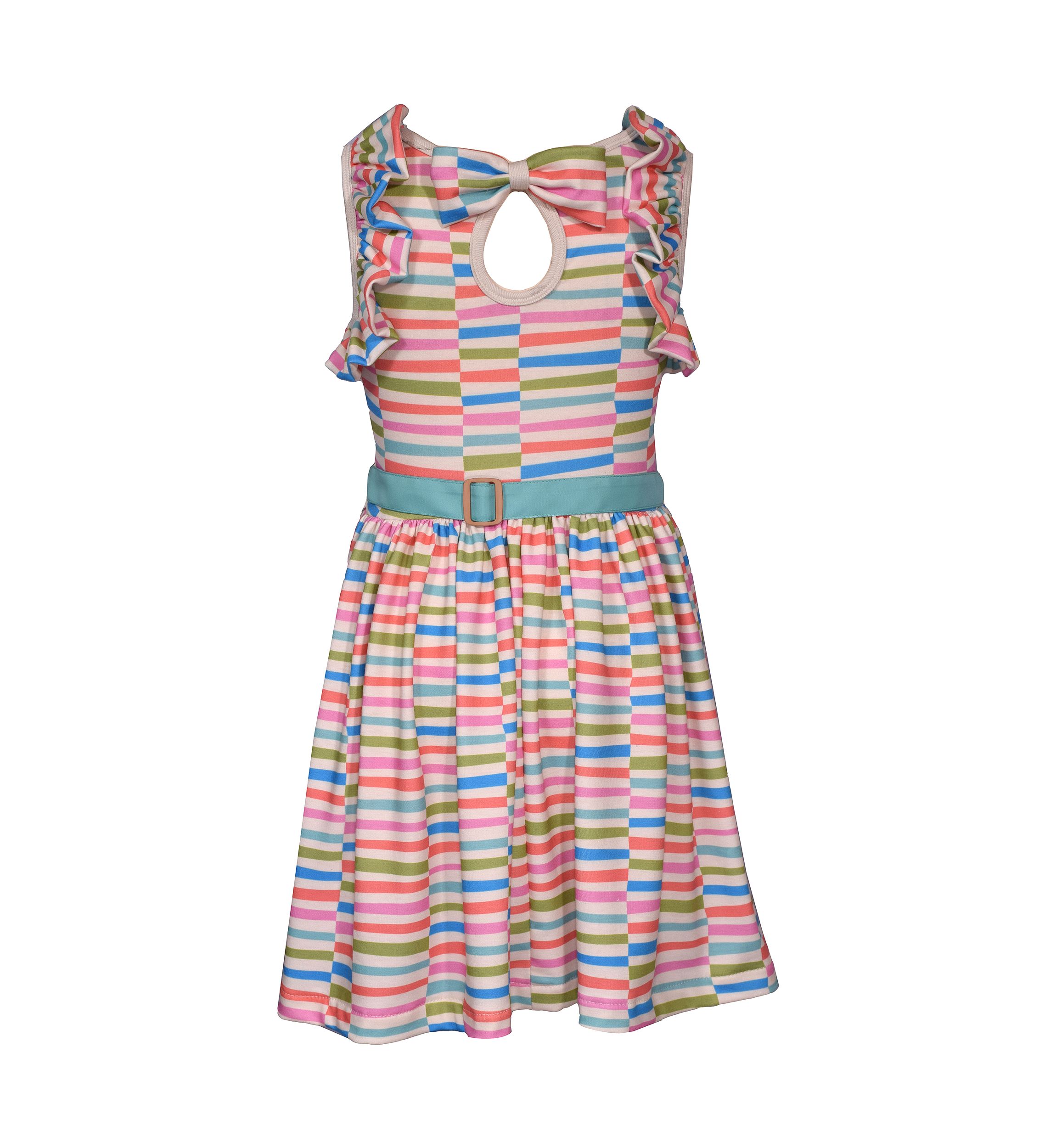 Girls 4-6x Striped Dress with Bag 