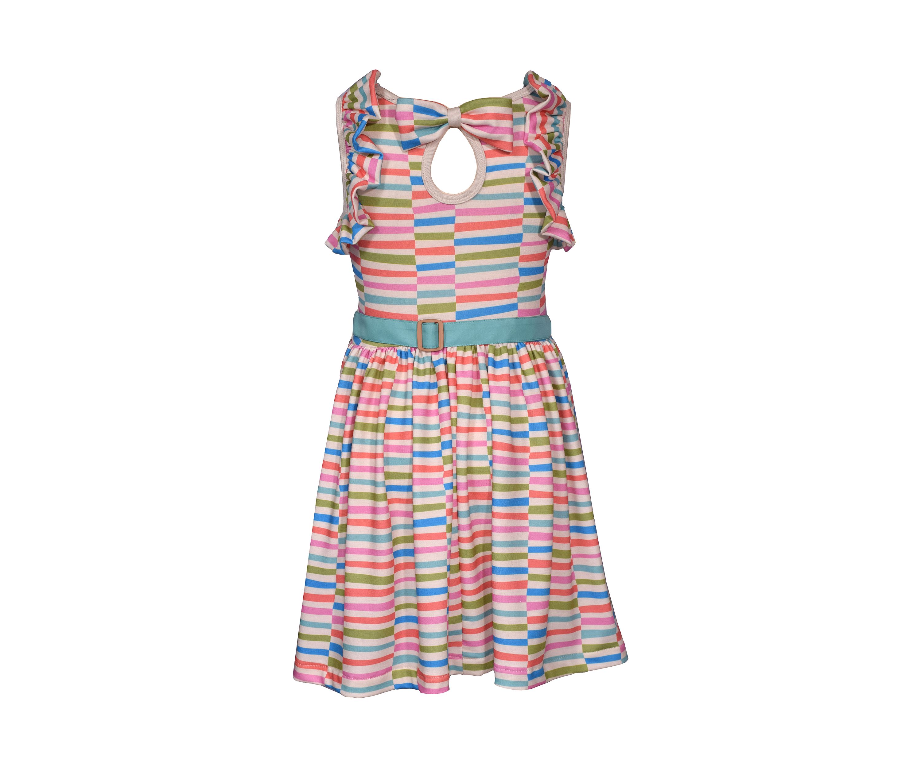 Girls 4-6x Striped Dress with Bag 