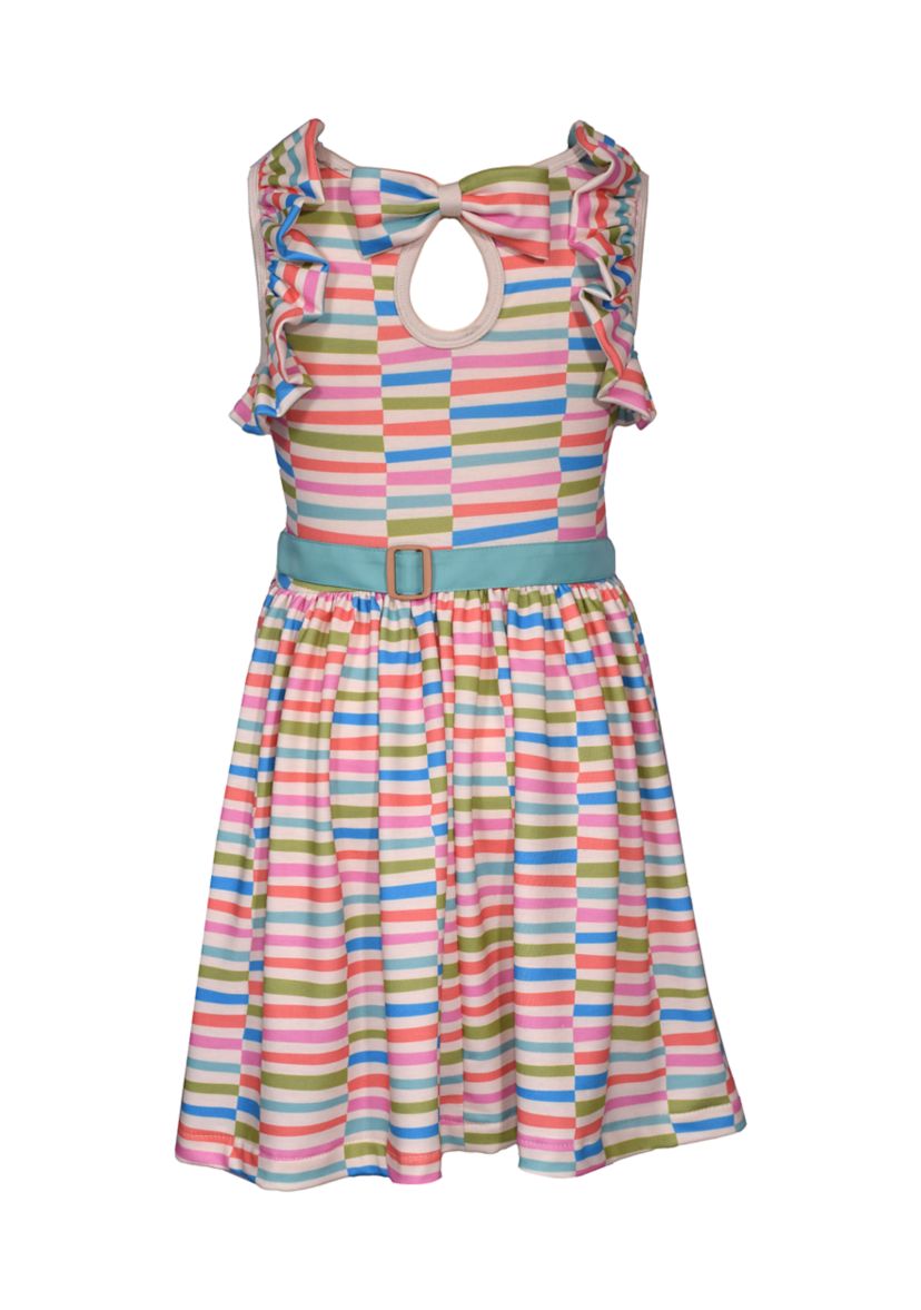 Girls 4-6x Striped Dress with Bag 