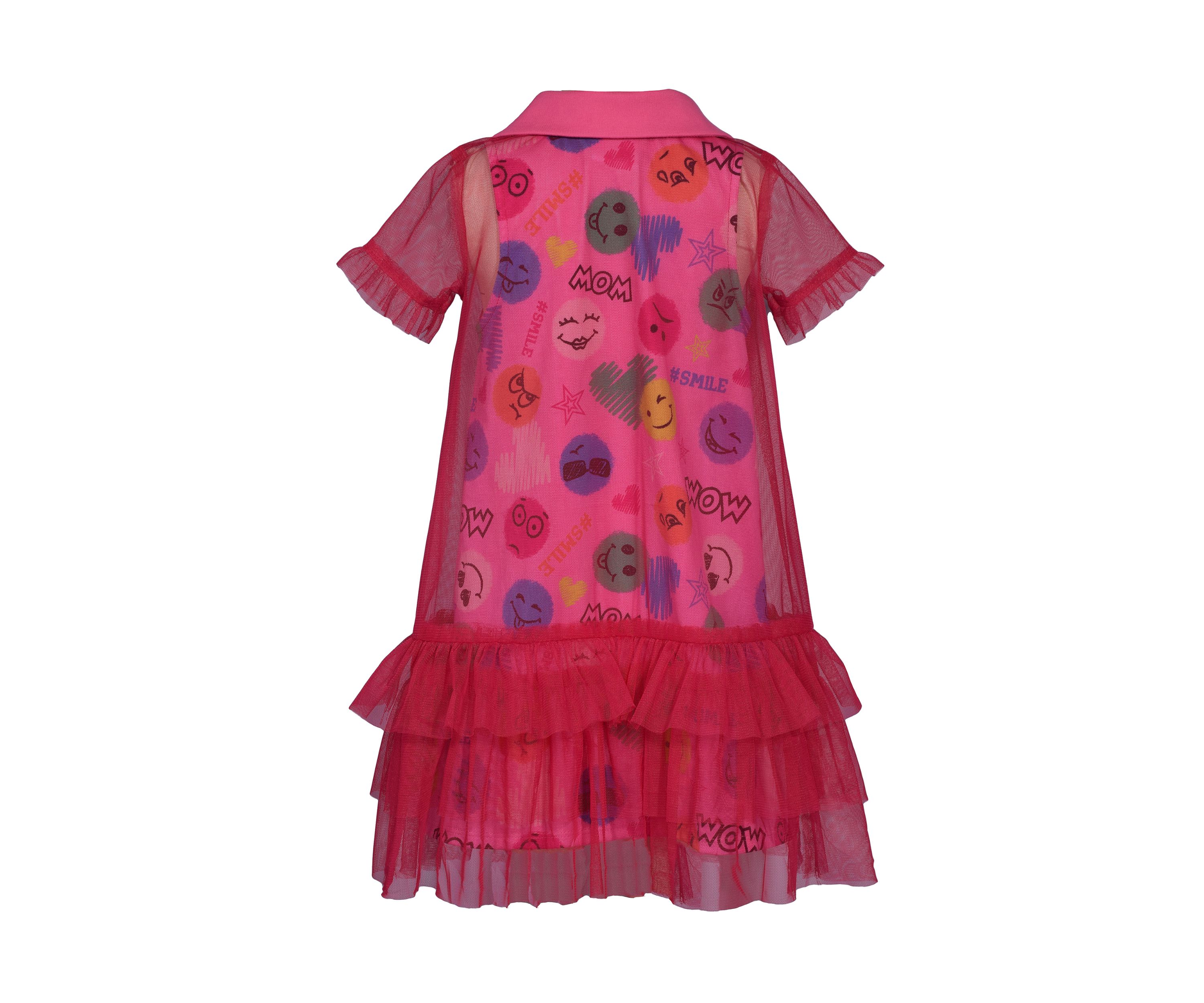 Girls 4-6x Emoji Printed Overlay Dress