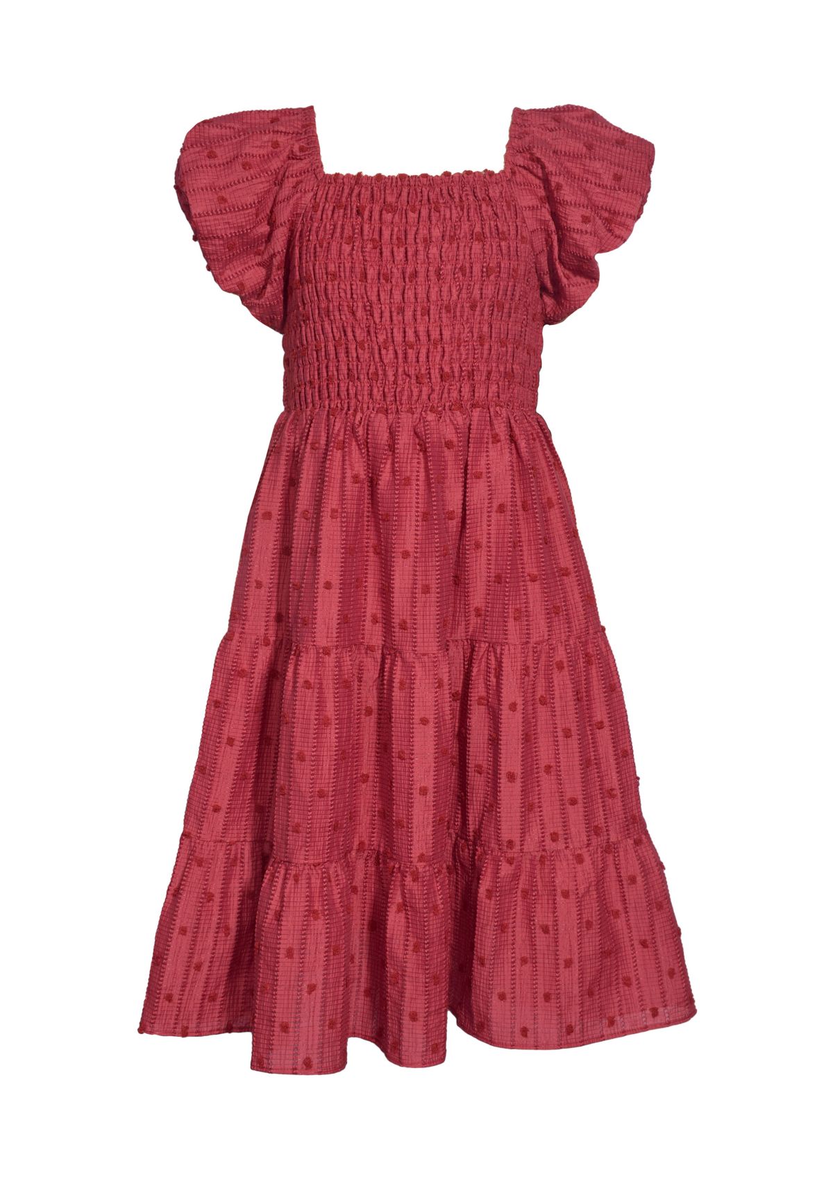 Girls 4-6x Rose Textured Smocked Dress