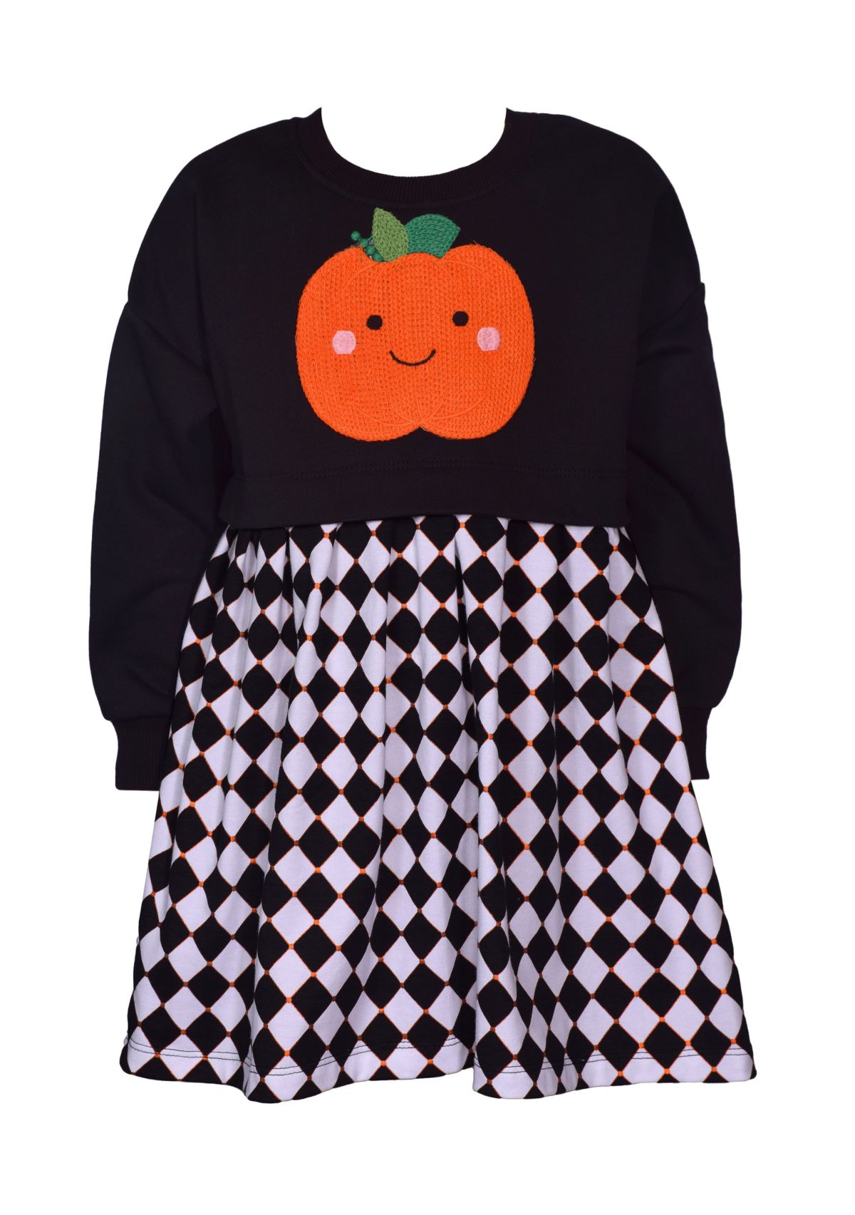 Girls 4-6x Pumpkin Checkered Skirt Dress