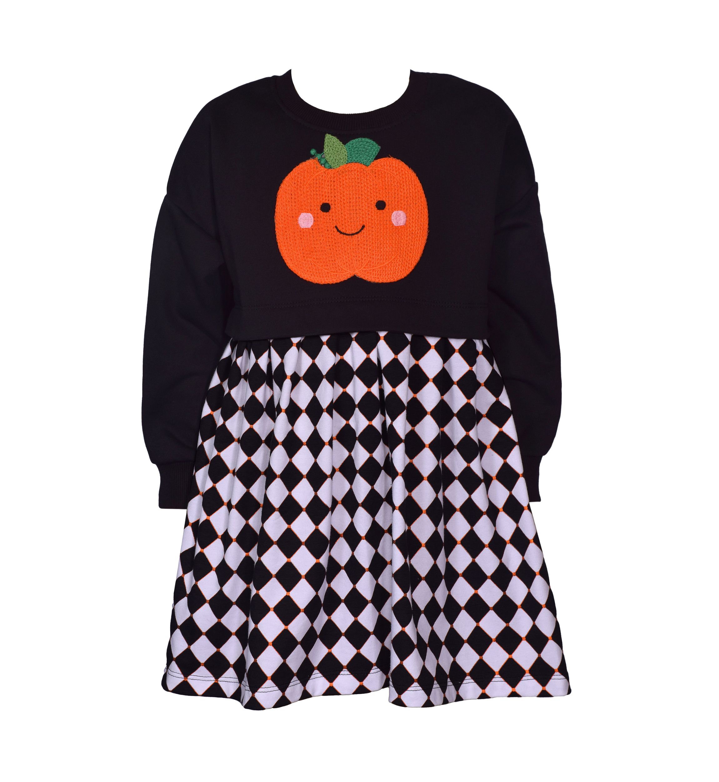 Girls 4-6x Pumpkin Checkered Skirt Dress