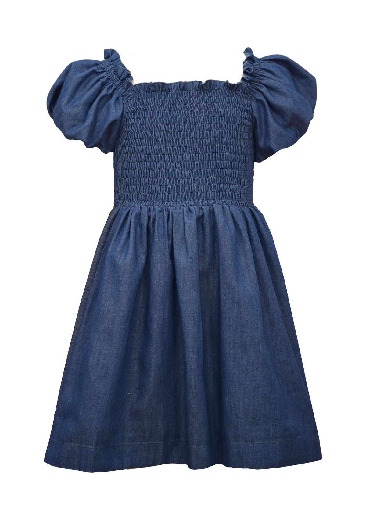 Girls 7-16 Puff Sleeve Smocked Dress