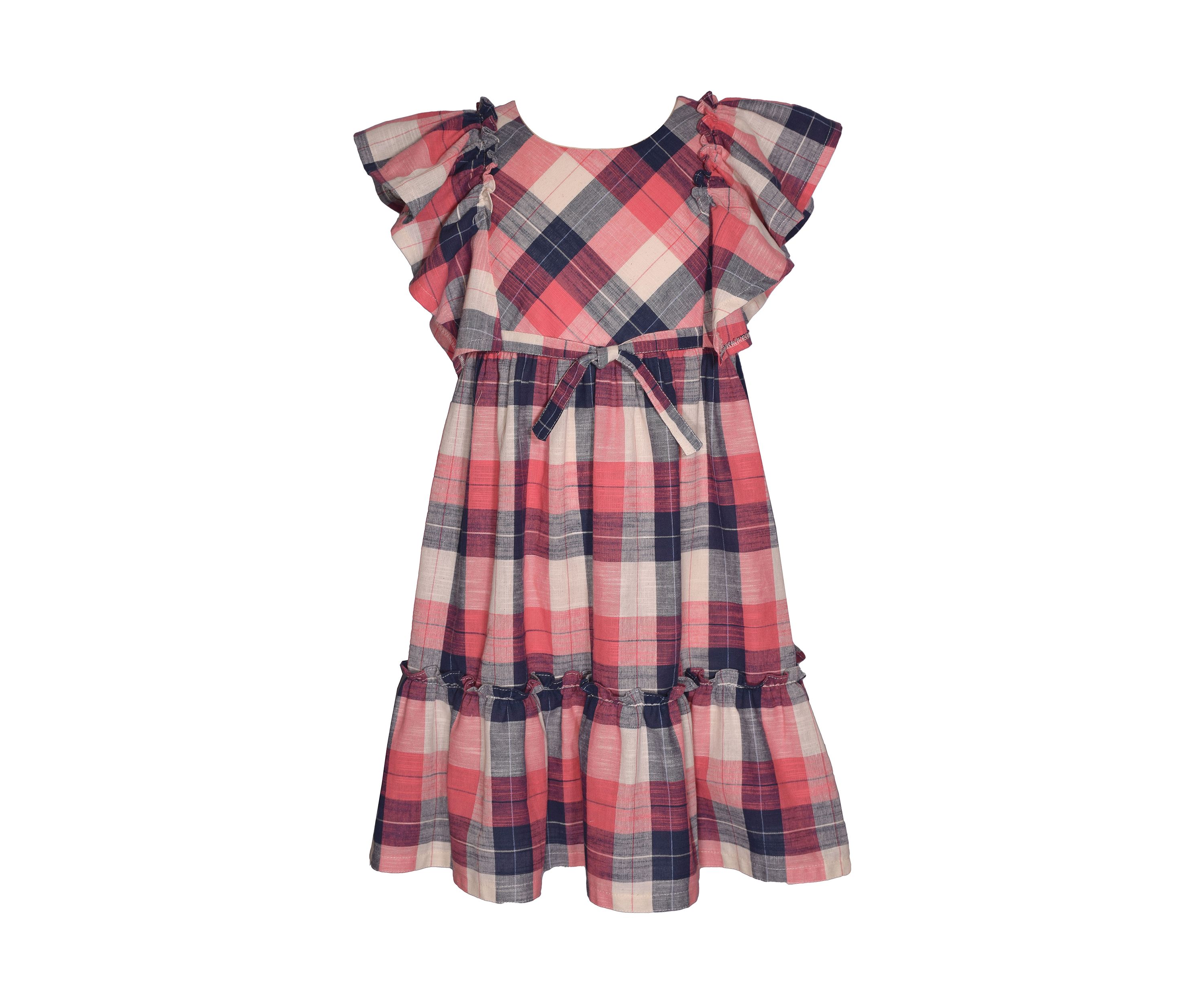 Girls 7-16 Plaid Dress with Empire Waist