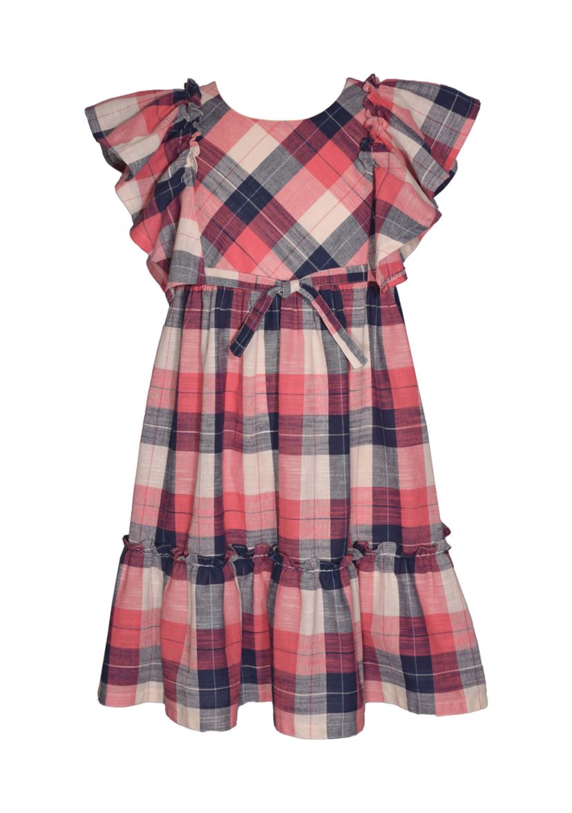 Girls 7-16 Plaid Dress with Empire Waist