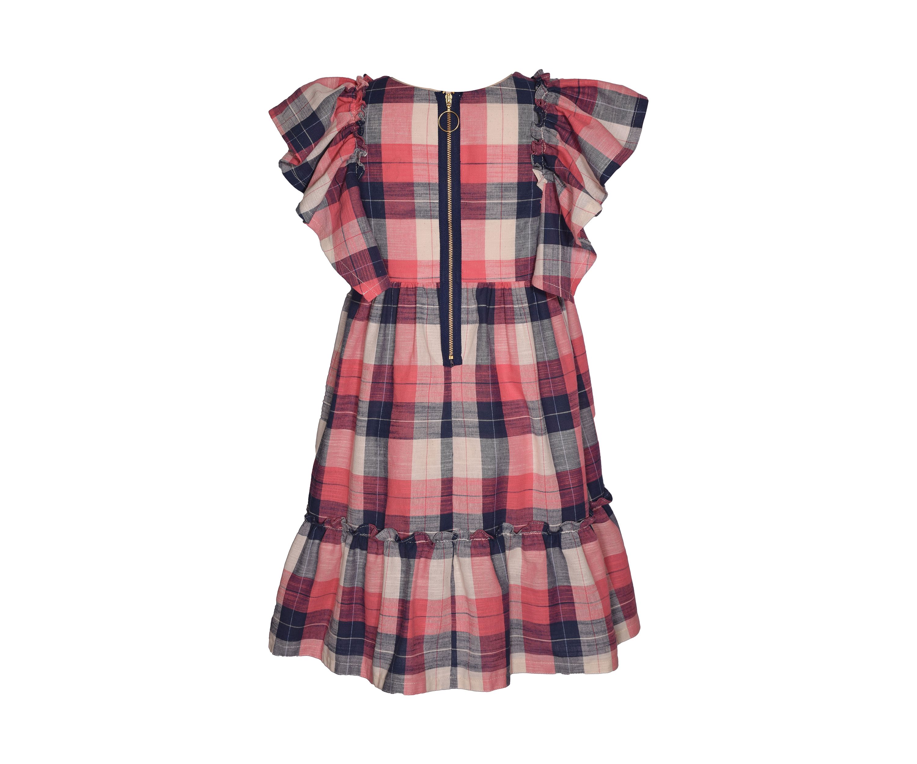 Girls 7-16 Plaid Dress with Empire Waist