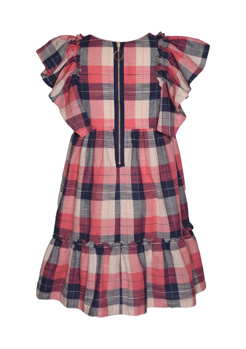 Girls 7-16 Plaid Dress with Empire Waist