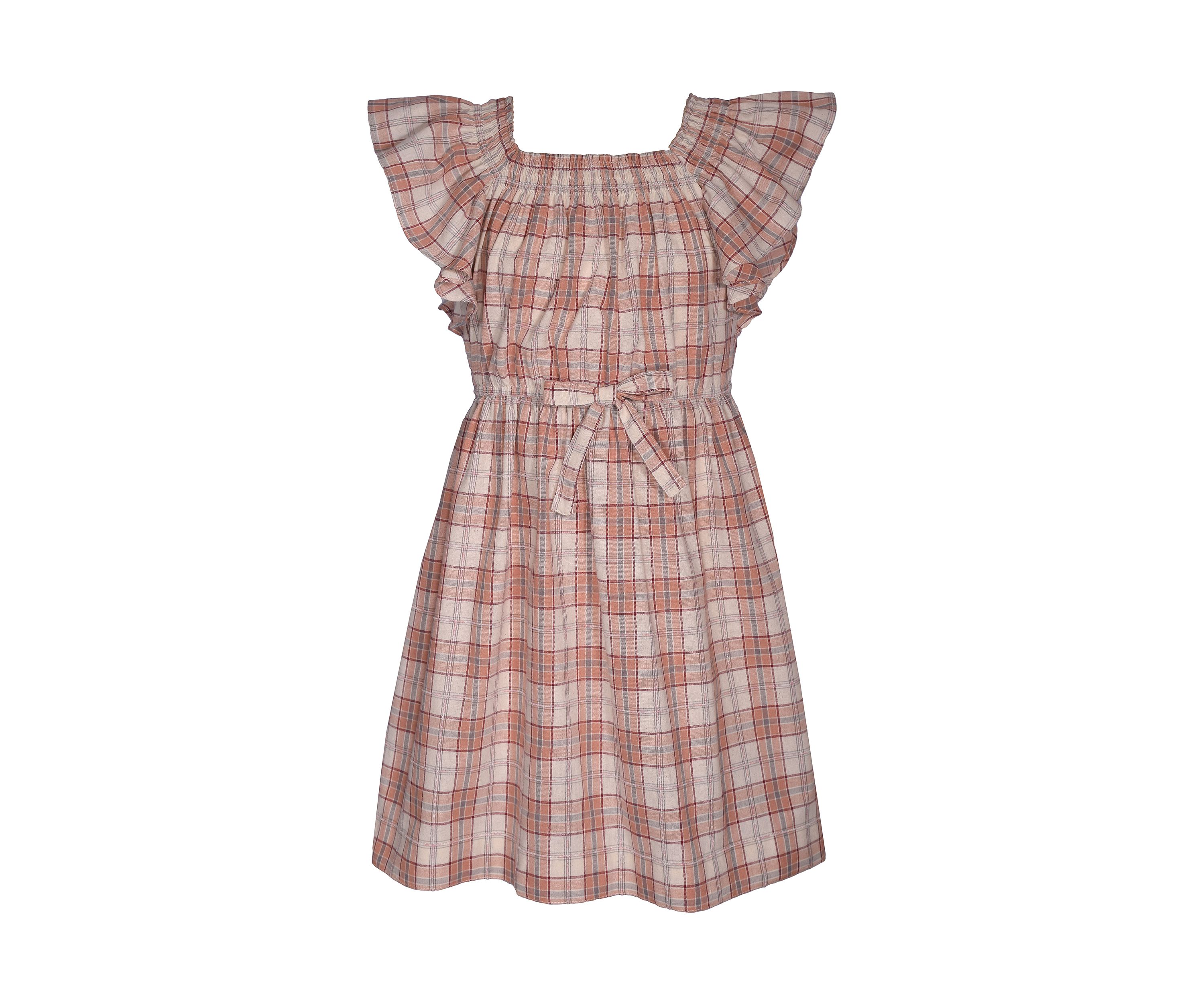 Girls 7-16 Flutter Sleeve Plaid Dress
