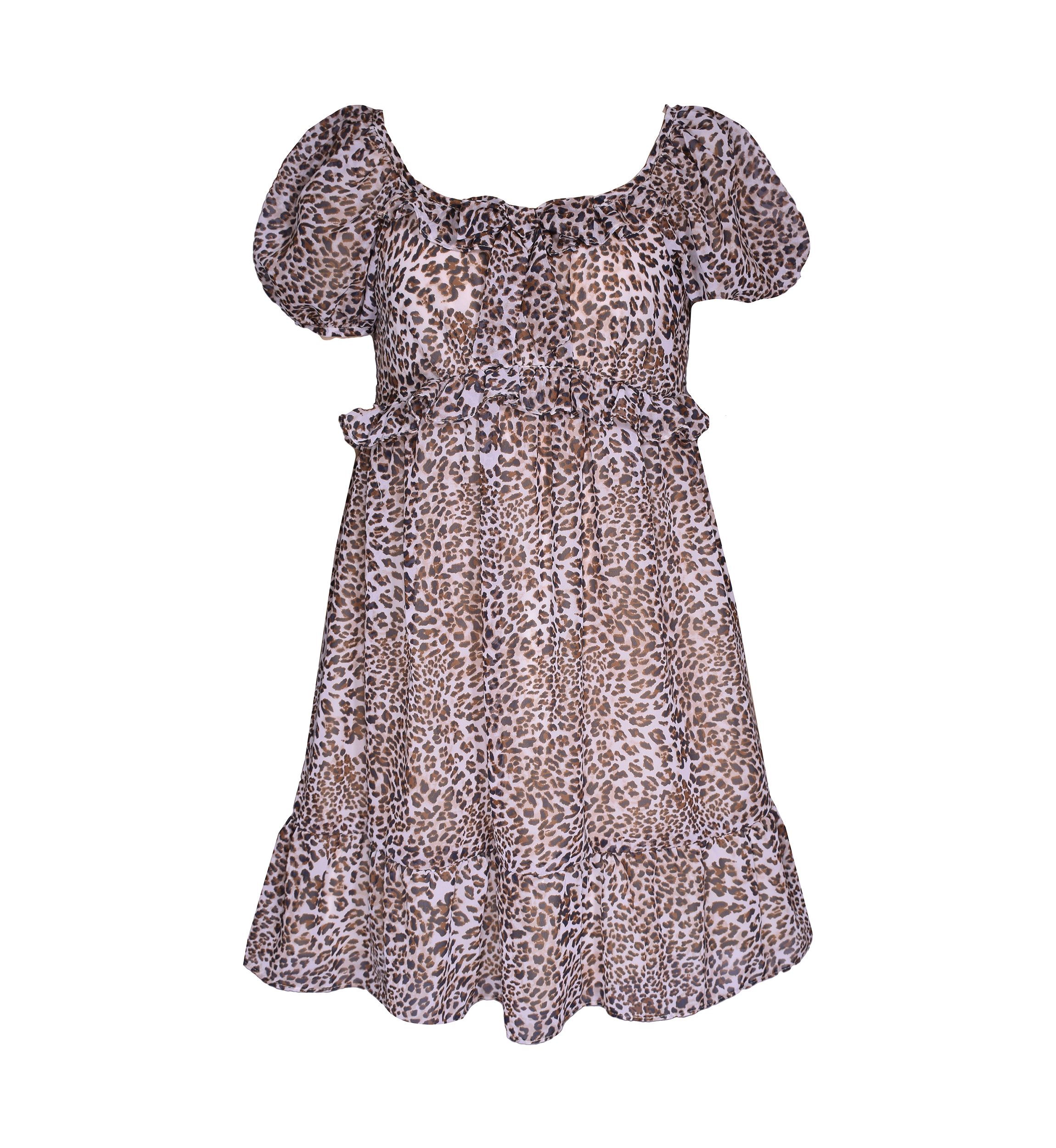 Girls 7-16 Leopard Printed Dress