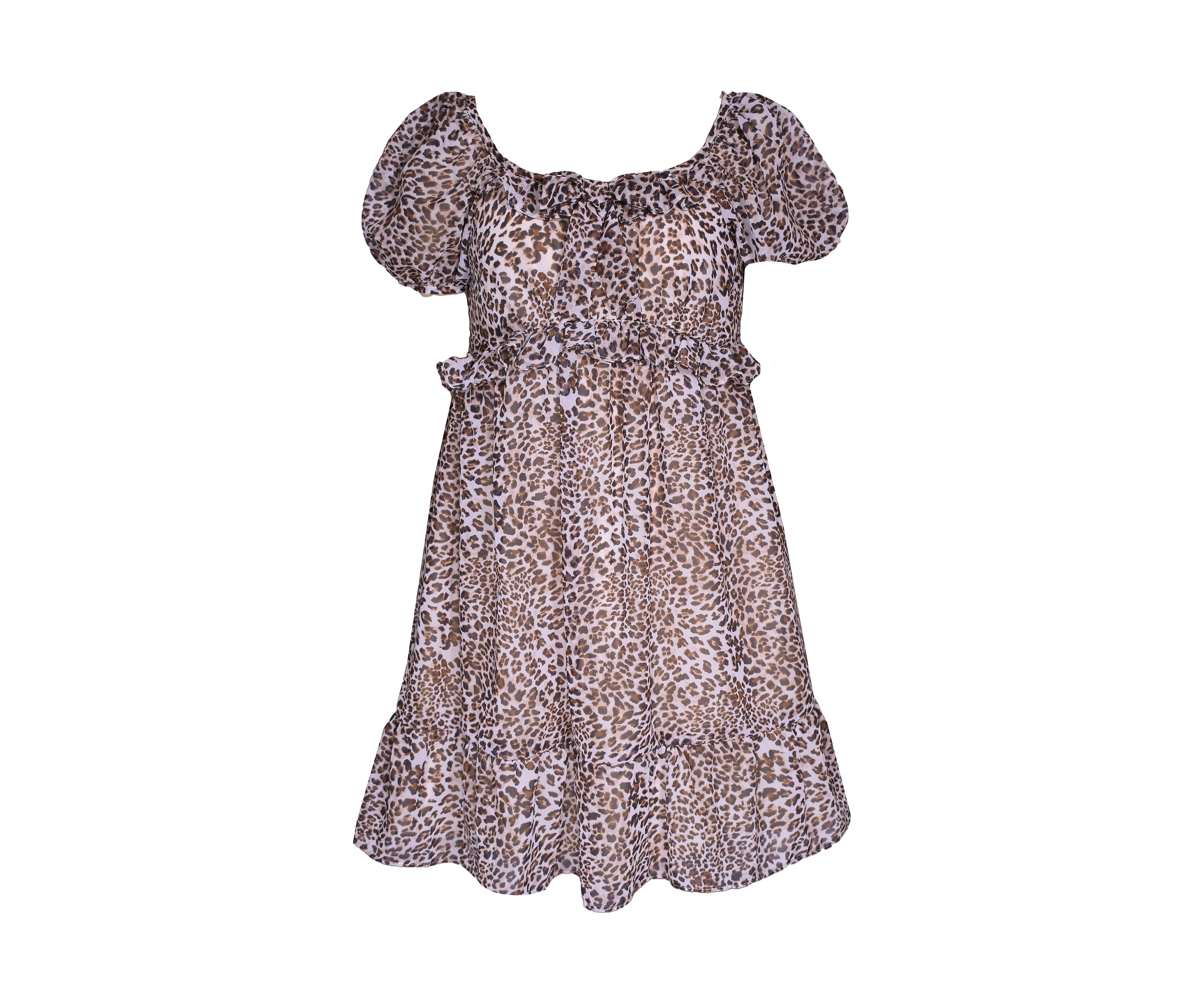 Girls 7-16 Leopard Printed Dress