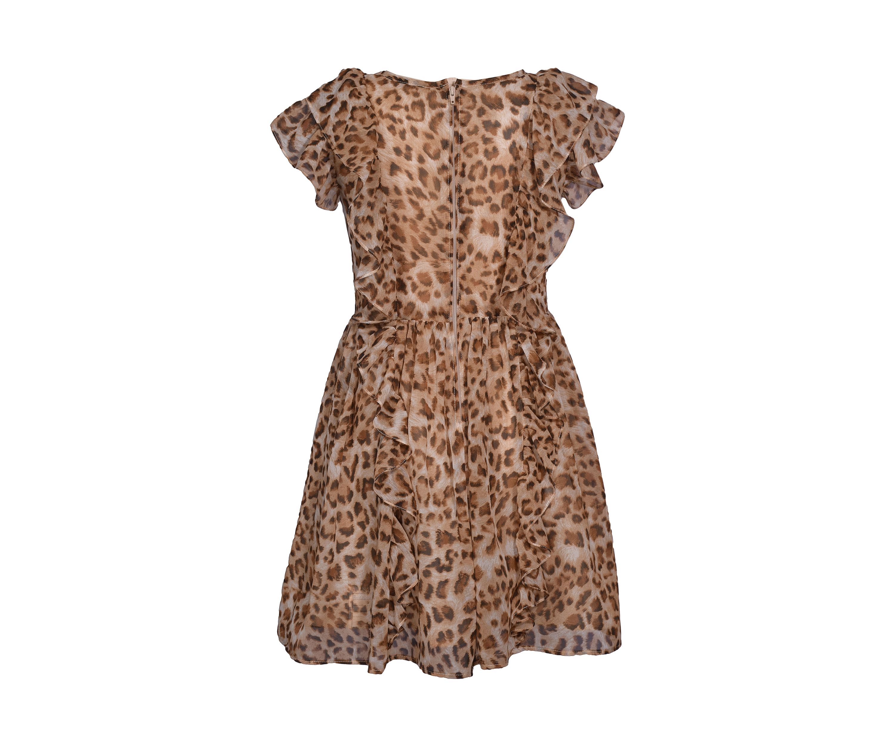 Girls 7-16 Animal Printed Chiffon Dress