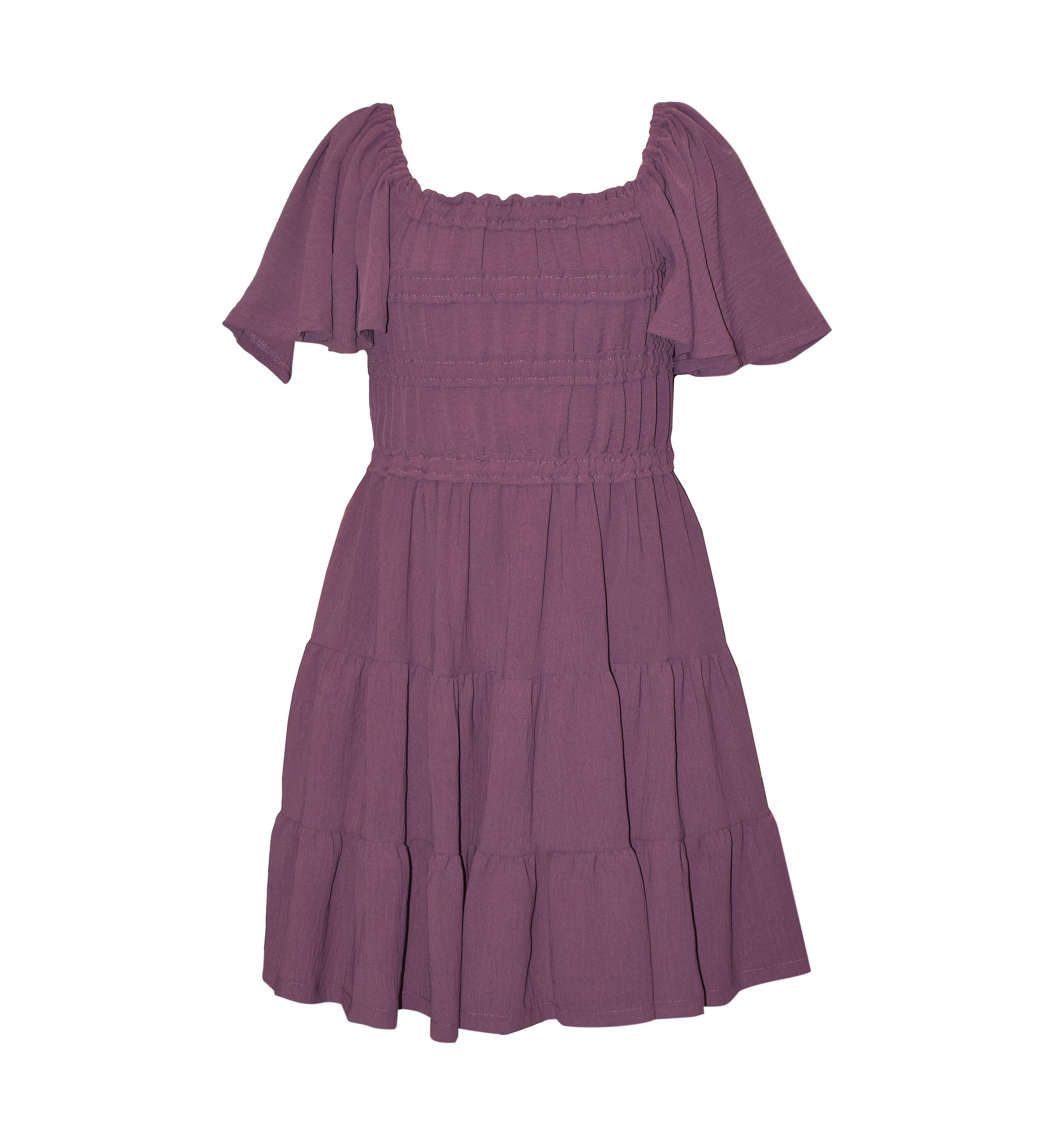 Girls 7-16 Tiered Tie Back Dress