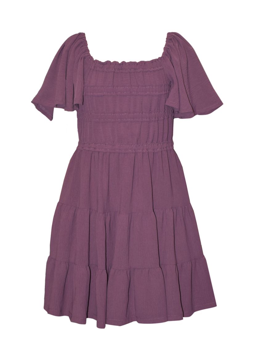 Girls 7-16 Tiered Tie Back Dress