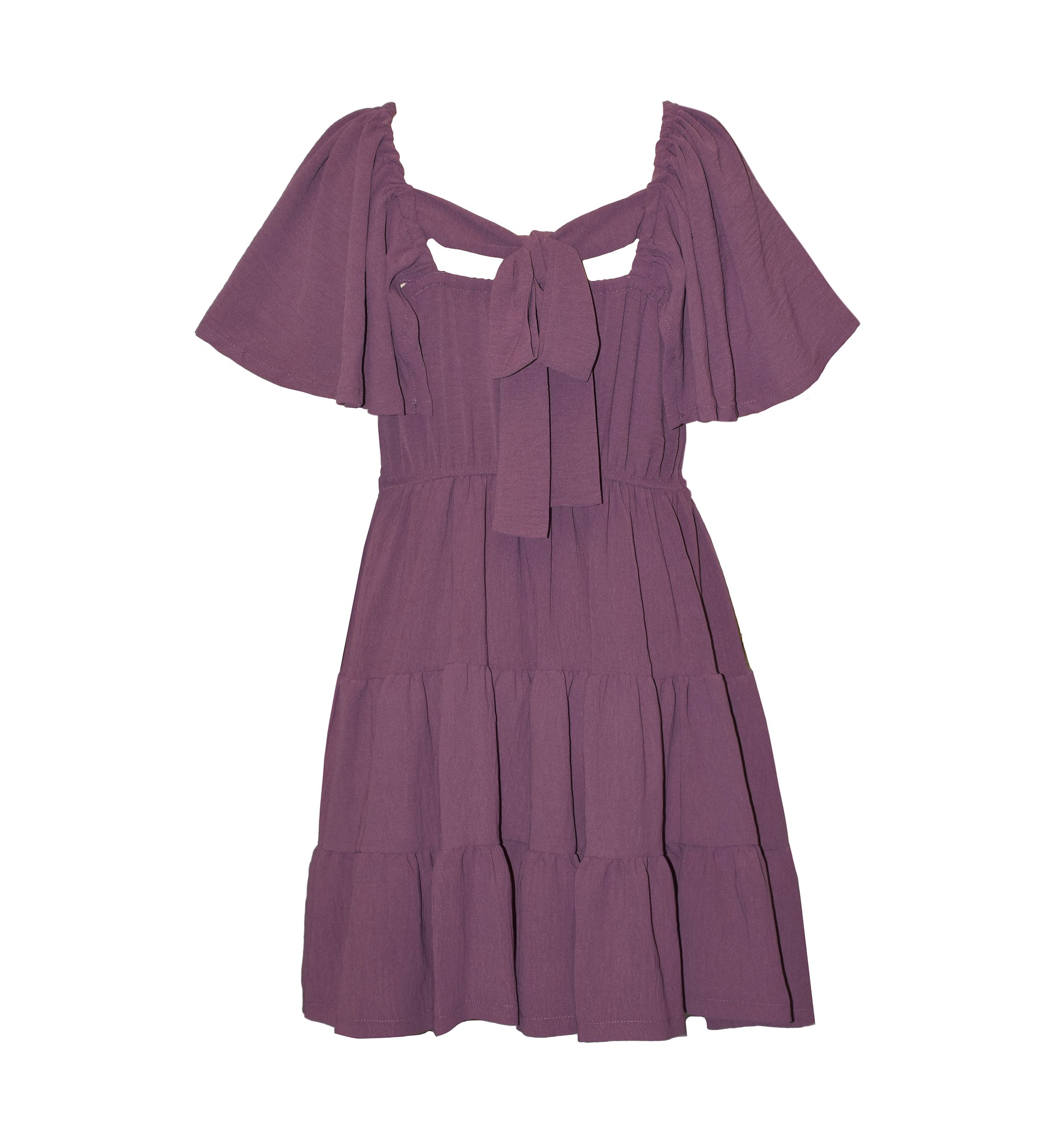 Girls 7-16 Tiered Tie Back Dress