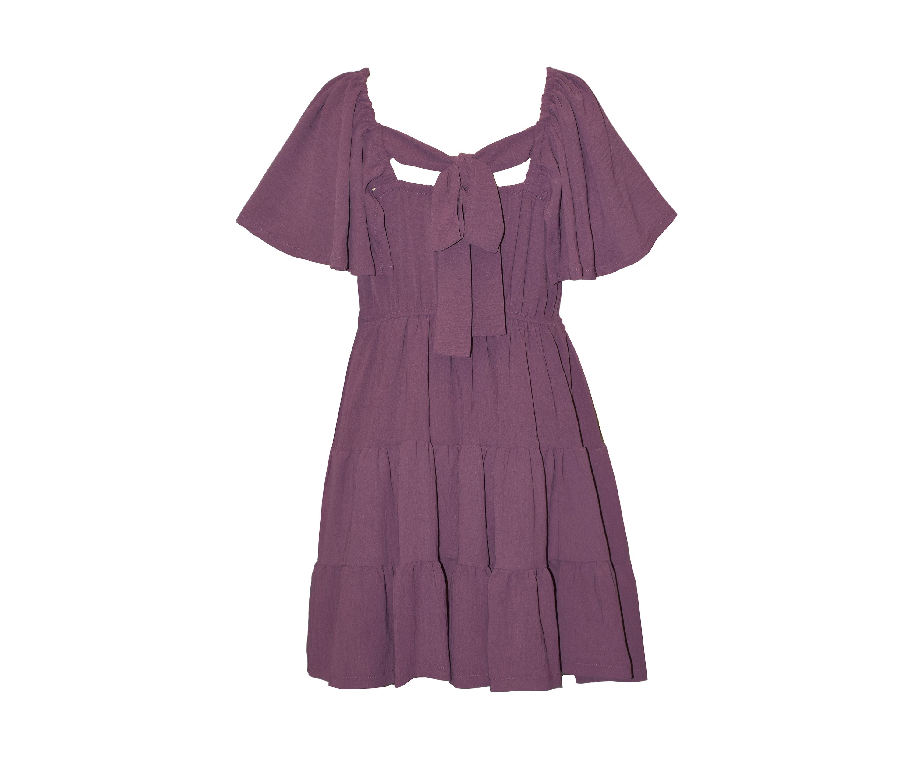Girls 7-16 Tiered Tie Back Dress
