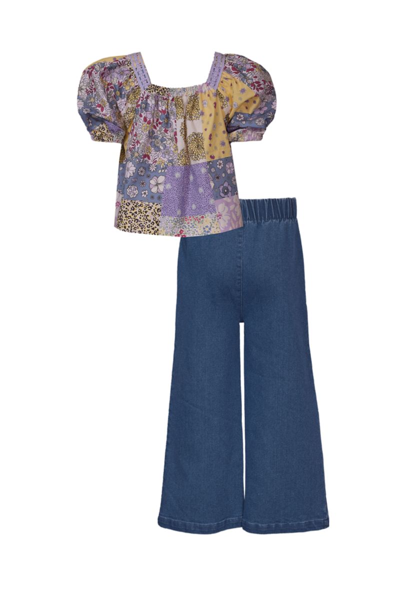 Girls 7-16 Printed Top and Wide Leg Pants