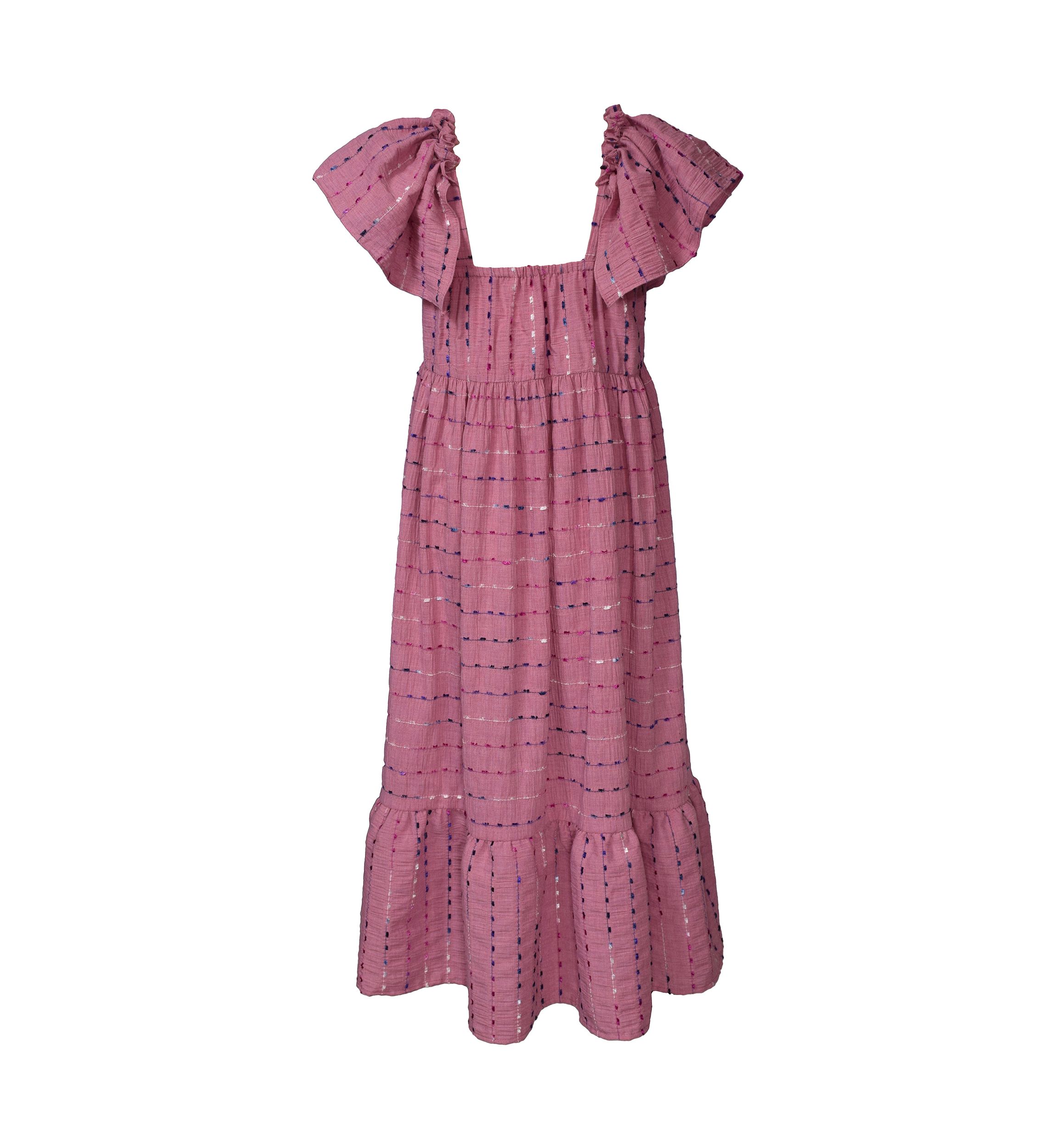 Girls 7-16 Puff Sleeve Tiered Midi Dress