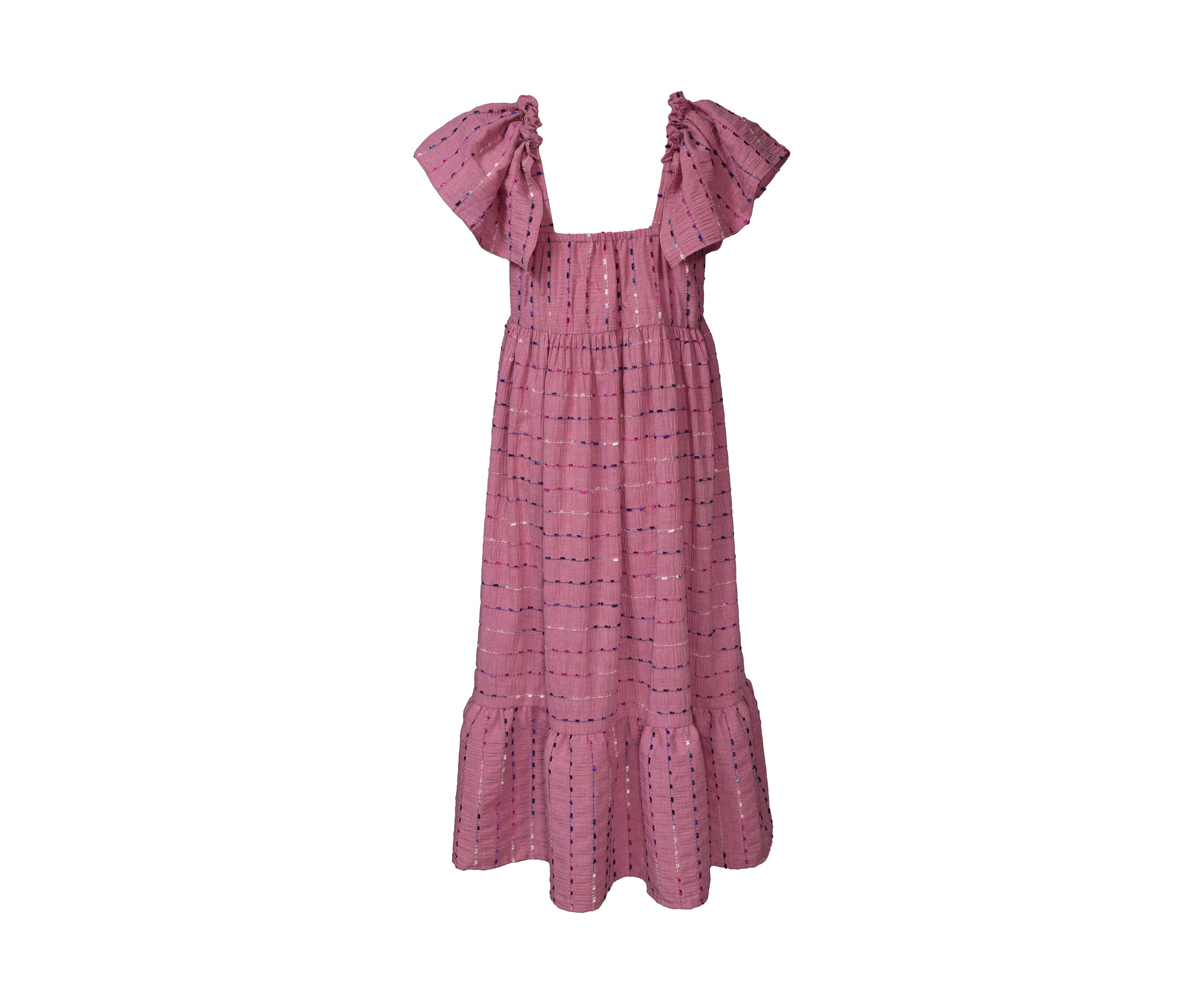 Girls 7-16 Puff Sleeve Tiered Midi Dress