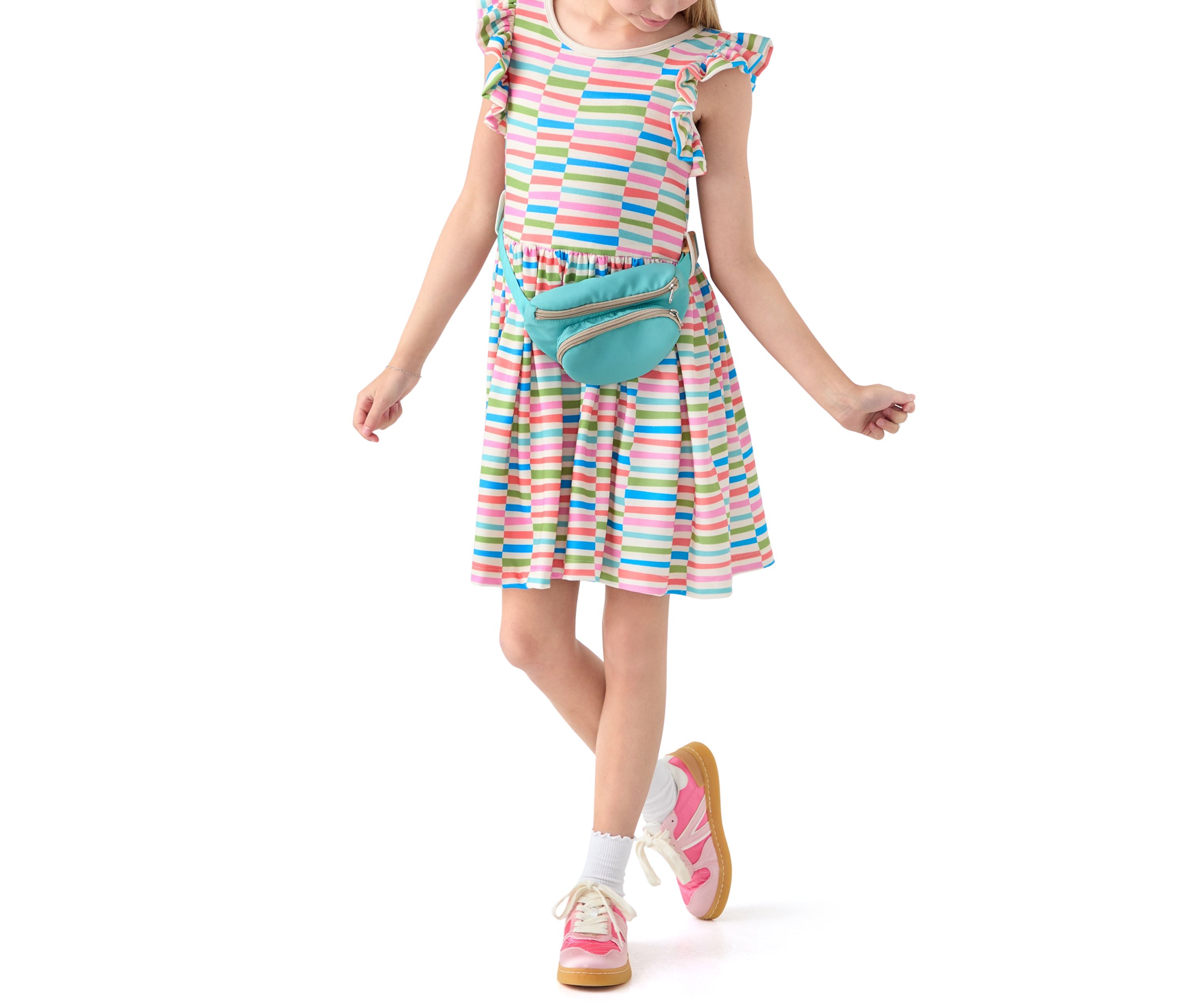 Girls 7-16 Striped Dress and Bag Set 