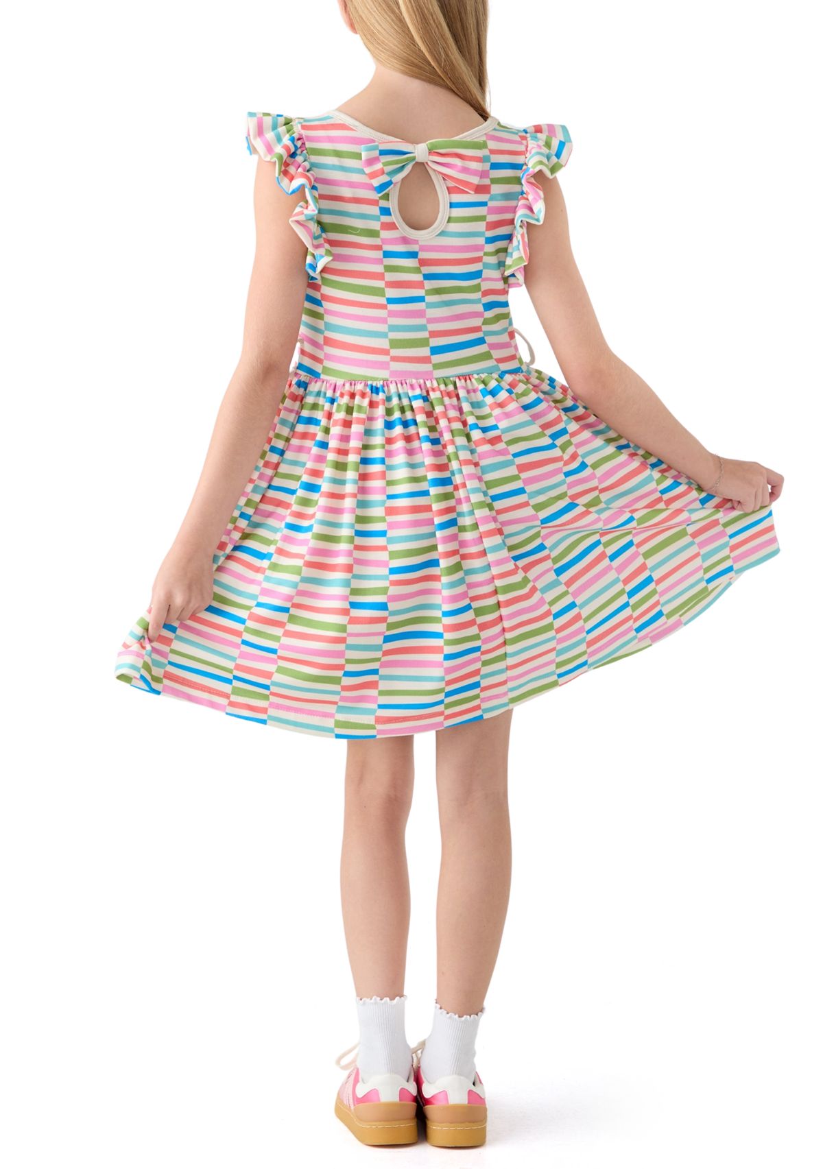 Girls 7-16 Striped Dress and Bag Set 
