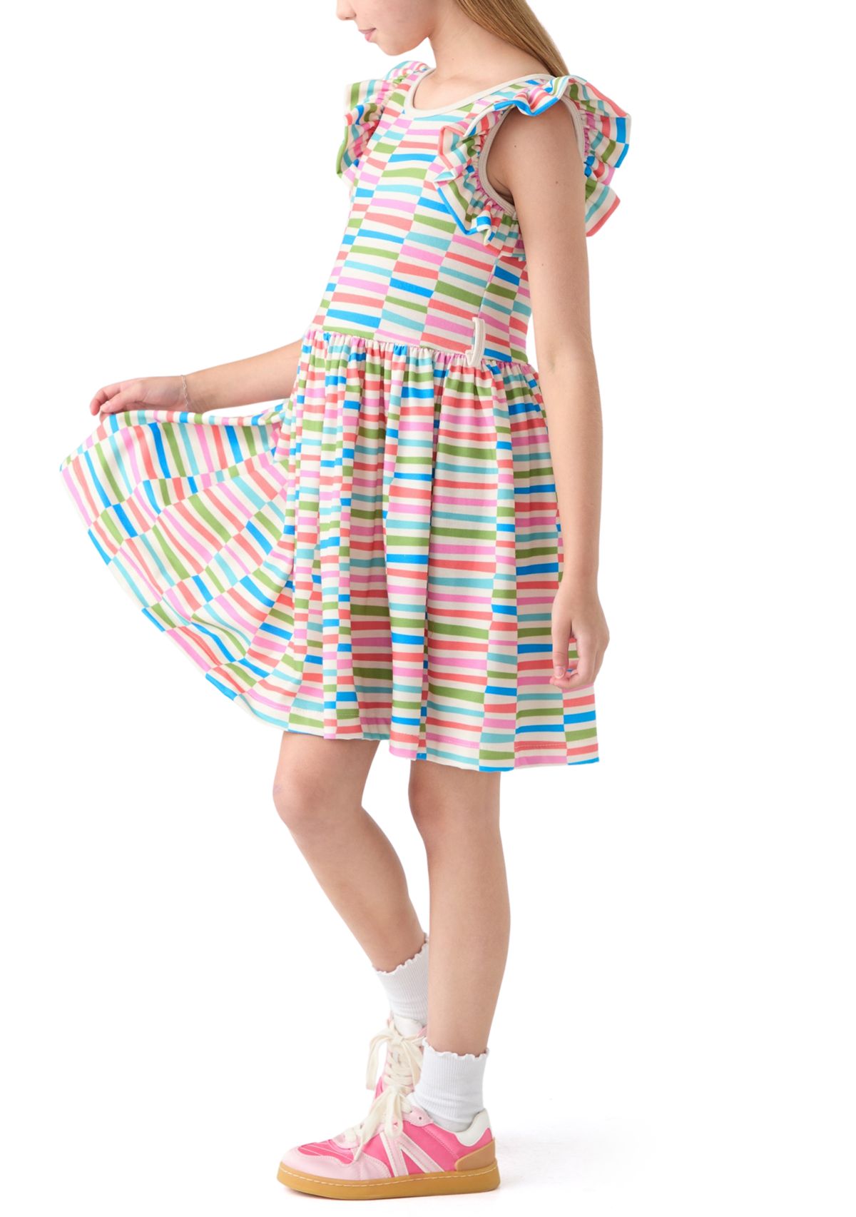 Girls 7-16 Striped Dress and Bag Set 
