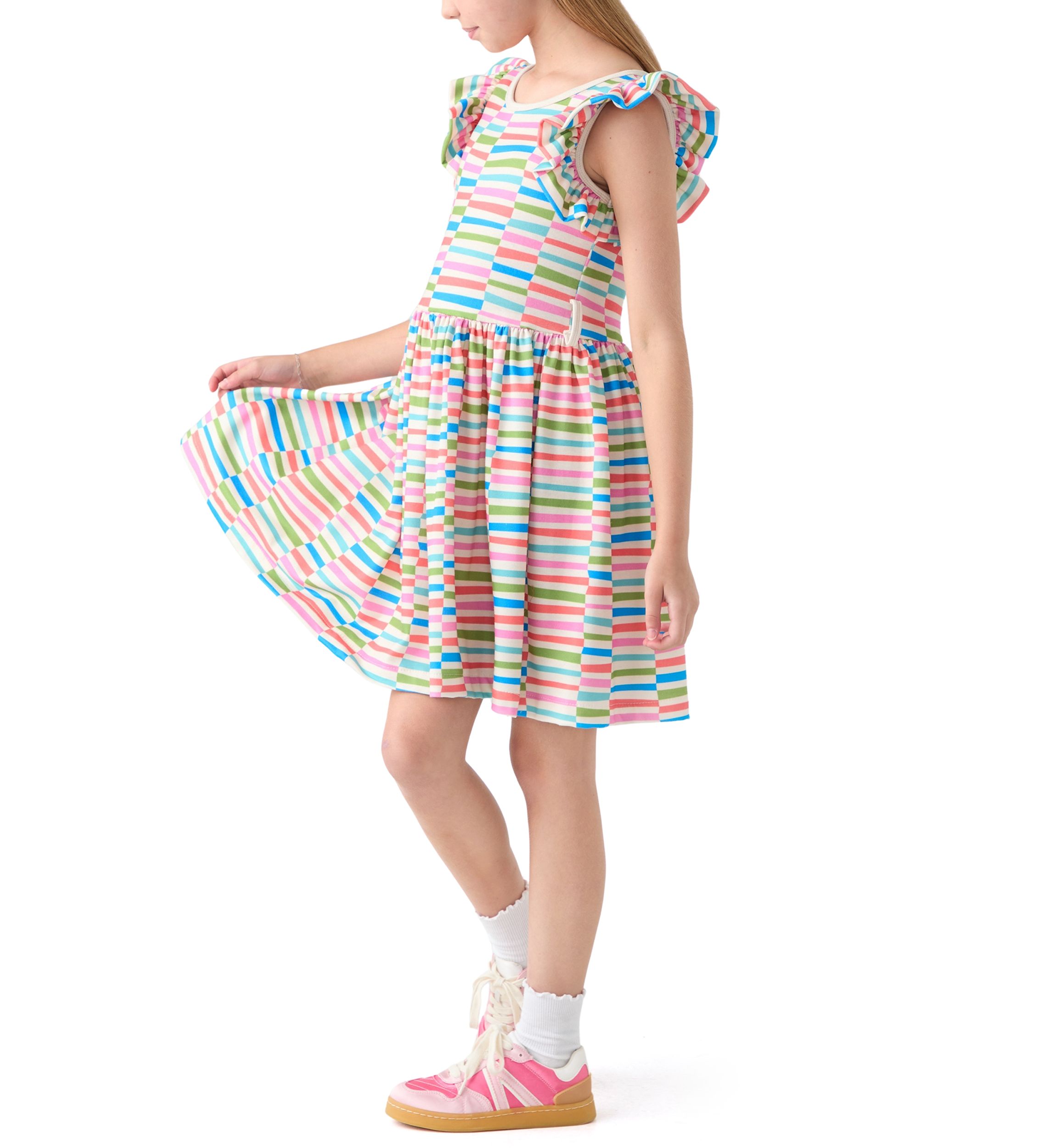 Girls 7-16 Striped Dress and Bag Set 