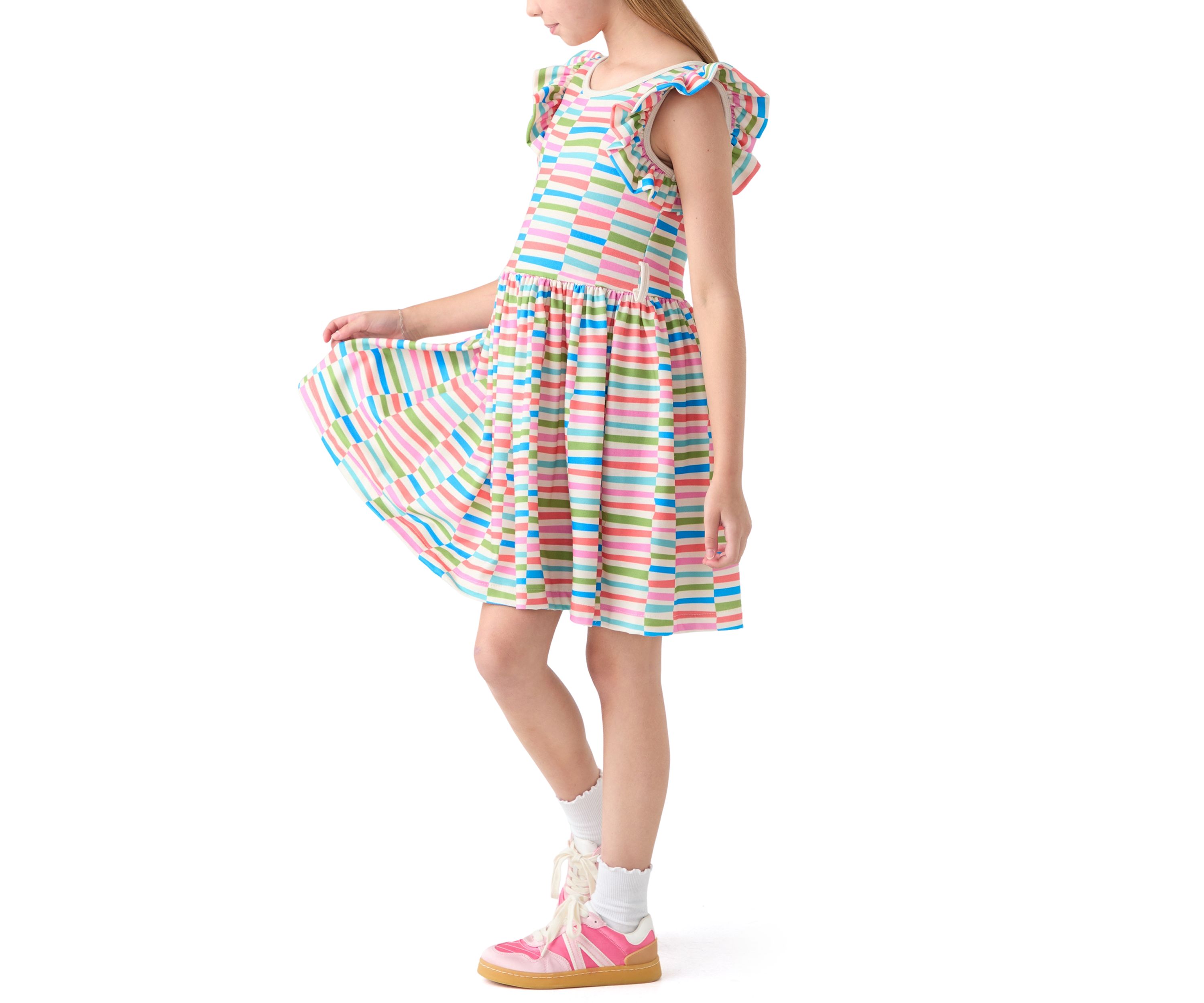 Girls 7-16 Striped Dress and Bag Set 