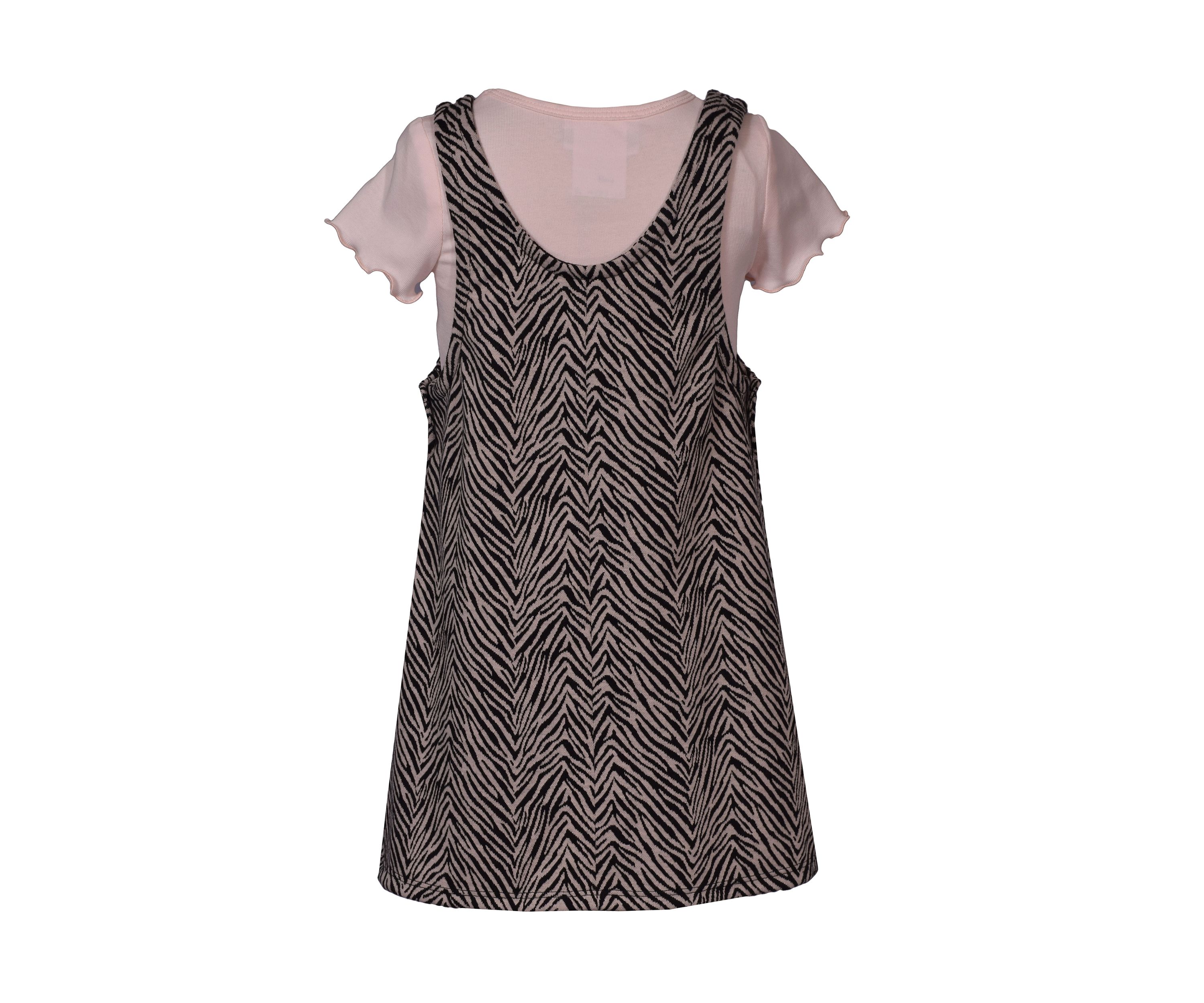 Girls 7-16 Animal Printed Jumper Dress Set with Scrunchies