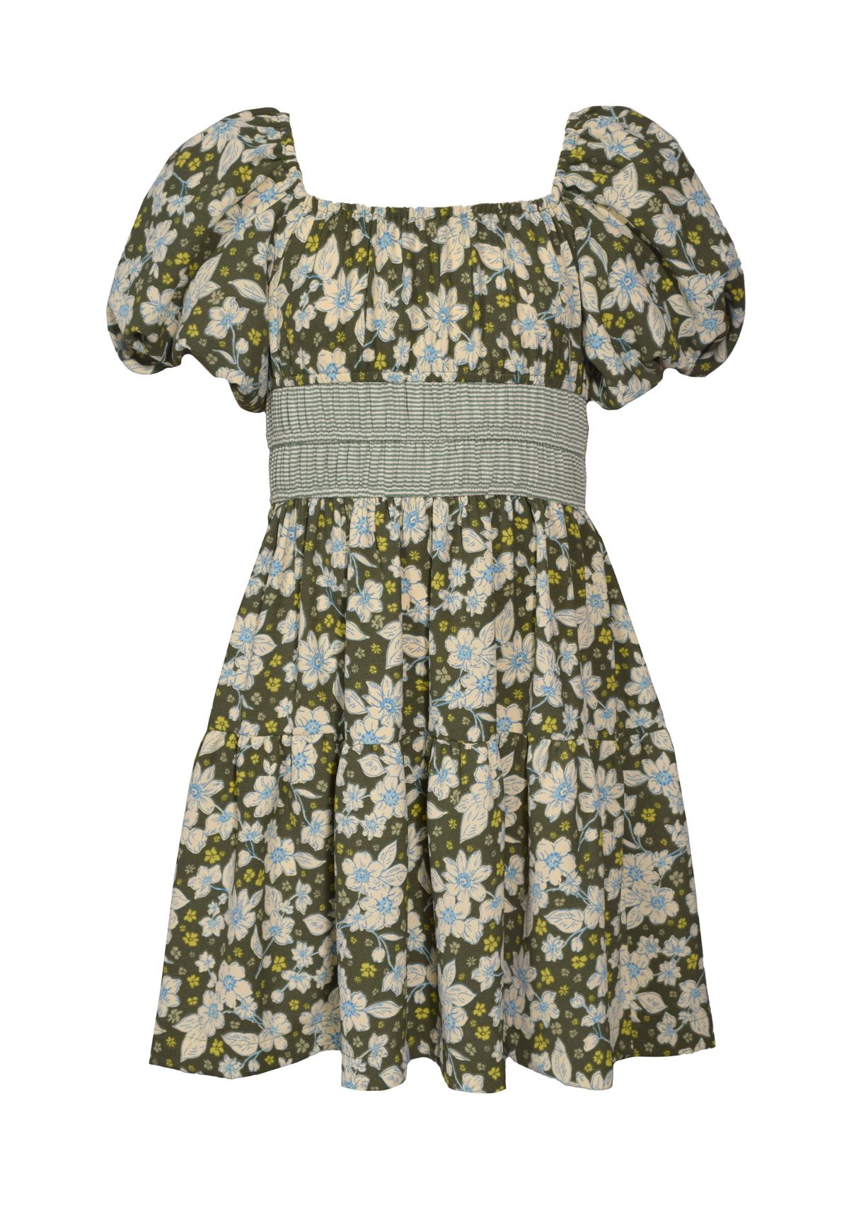 Girls 7-16 Printed Puff Sleeve Dress