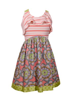 nwt Bonnie Jean shabby floral boho ruffle tunic dress girl 5 free ship