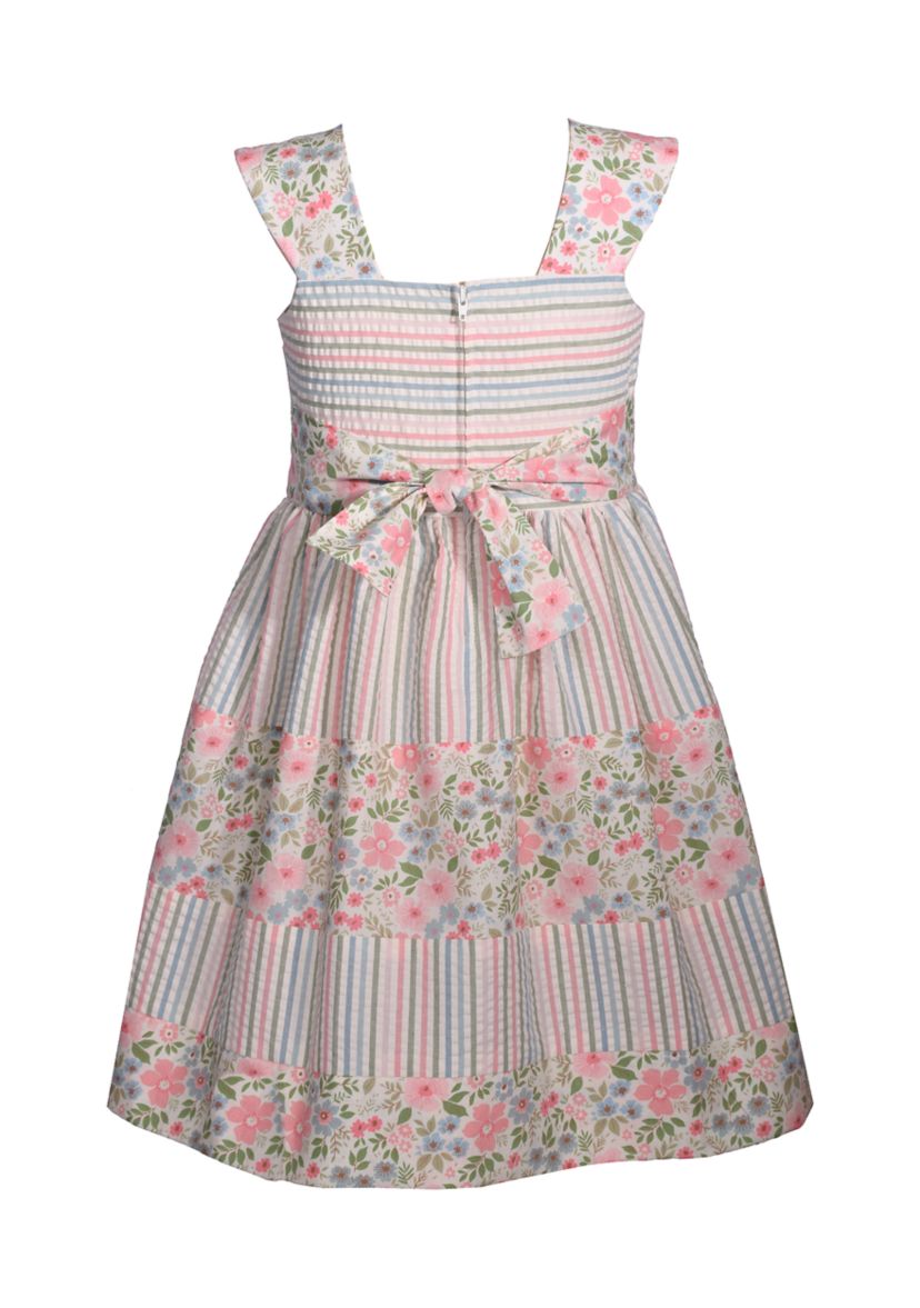 Girls 4-6x Striped Floral Sundress and Bag Set