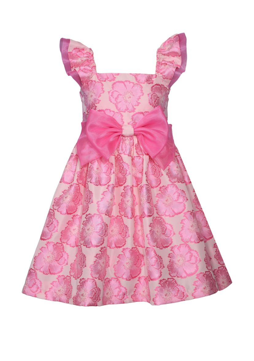 Girls 4-6x Floral Jacquard Dress