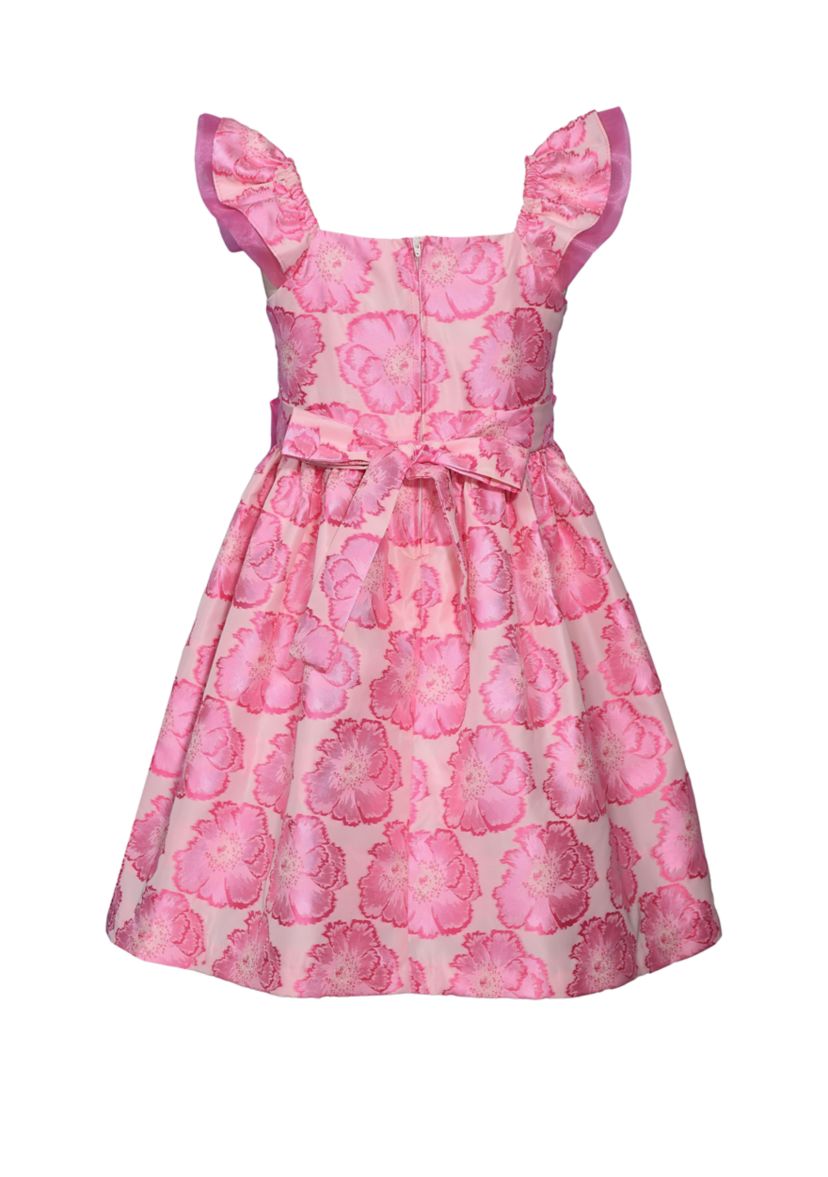 Girls 4-6x Floral Jacquard Dress
