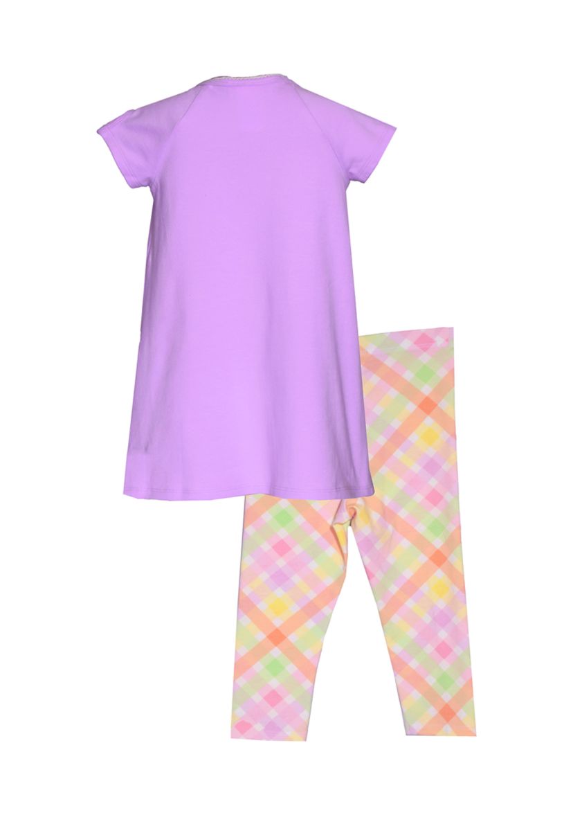 Girls 4-6x Bunny Appliqué Top and Leggings Set
