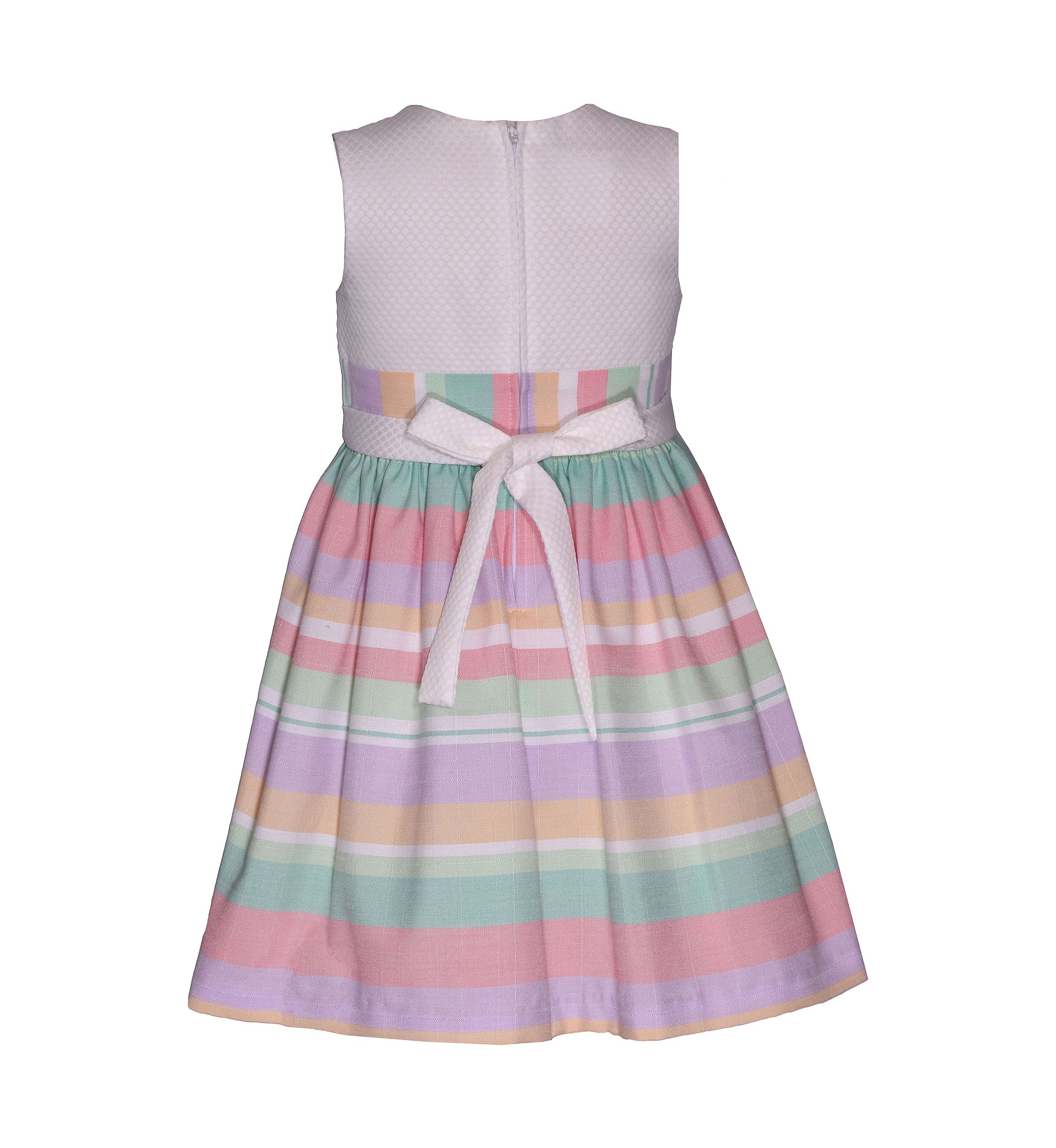 Girls 7-16 Stripe Asymmetrical Popover Linen Dress