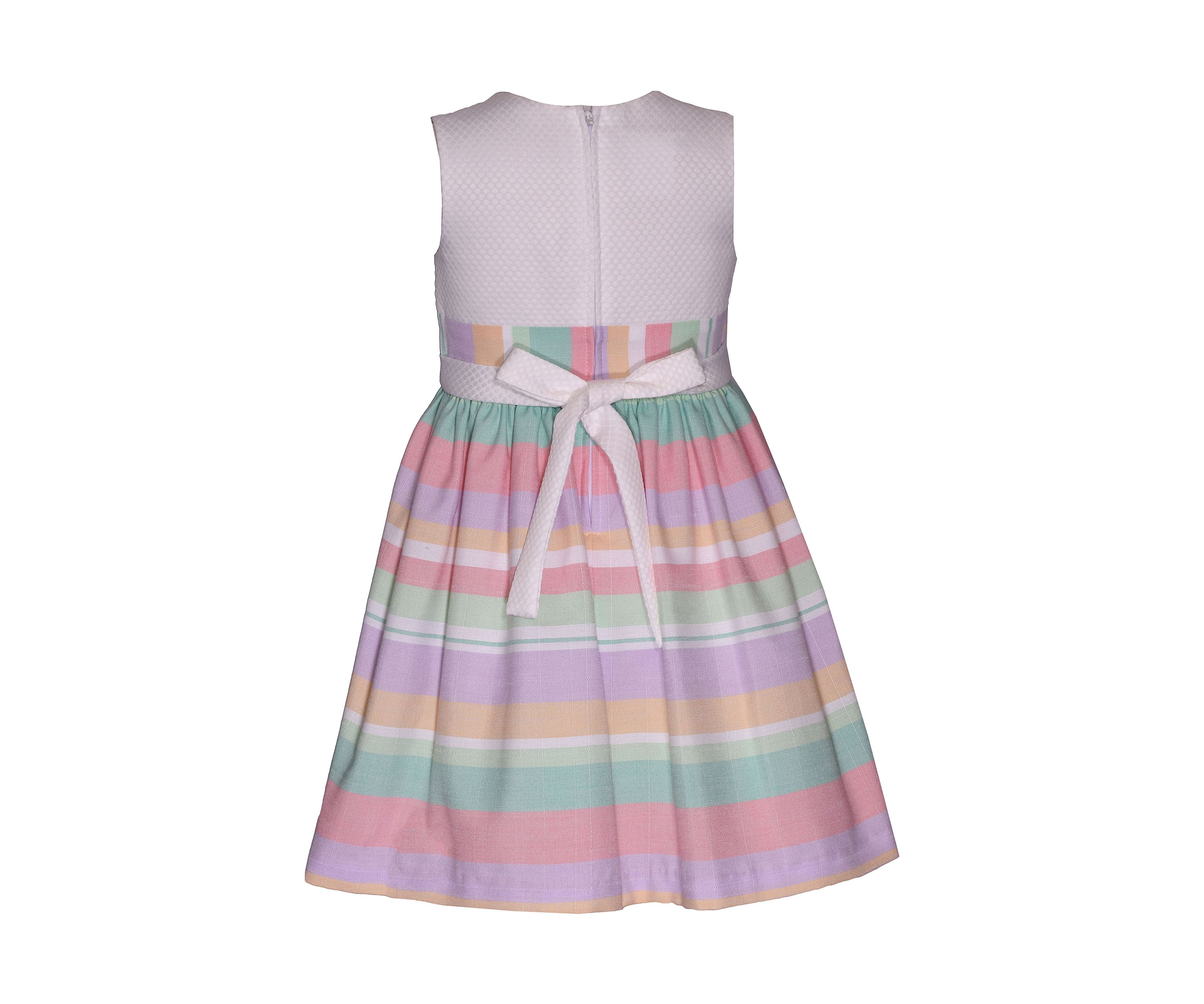 Girls 7-16 Stripe Asymmetrical Popover Linen Dress